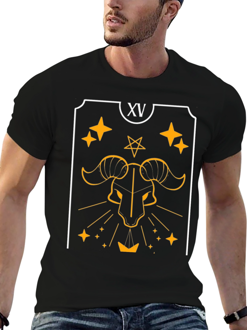 Devil Tarot Card Graphic Tee - Black