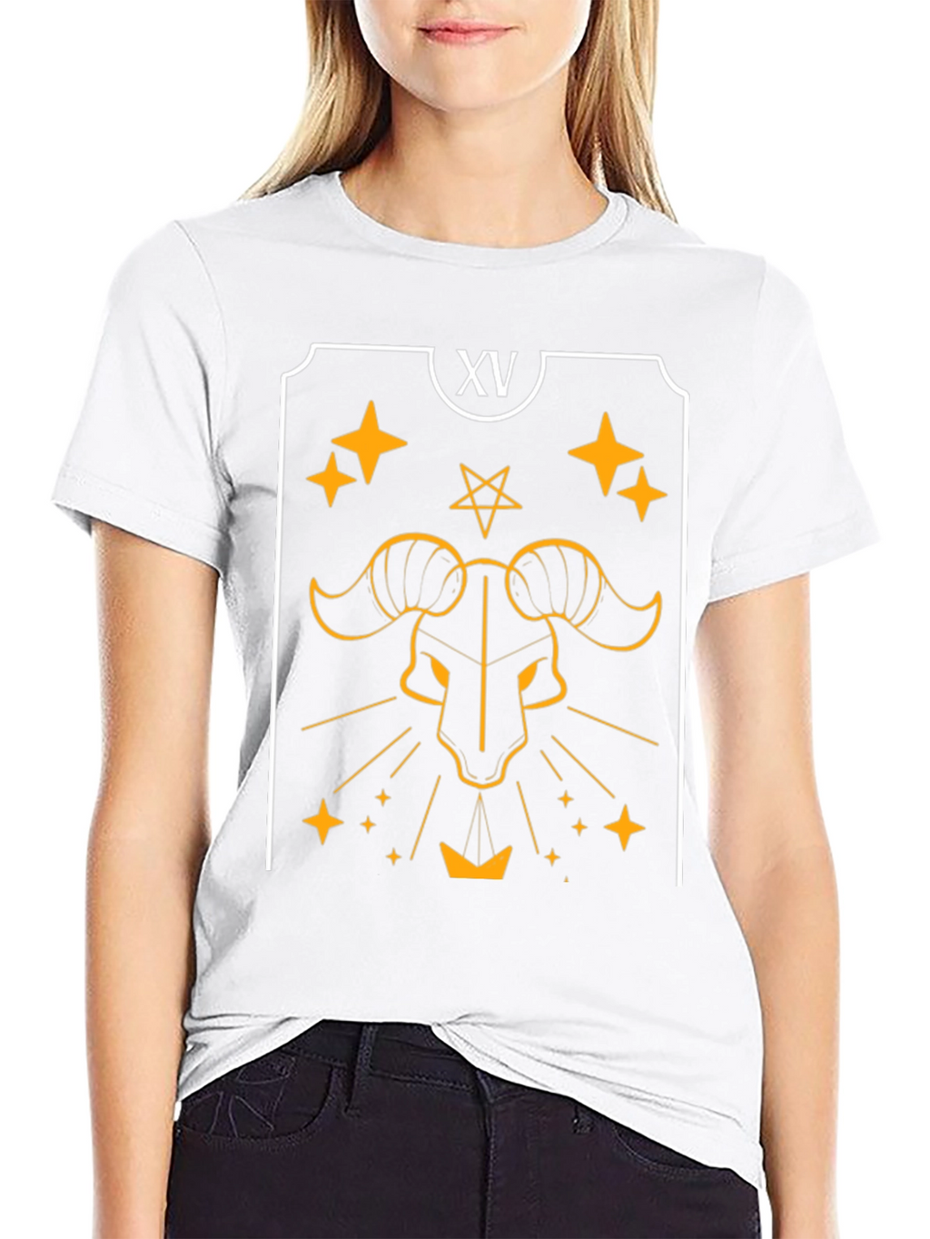 Devil Tarot Card Graphic Tee - Black