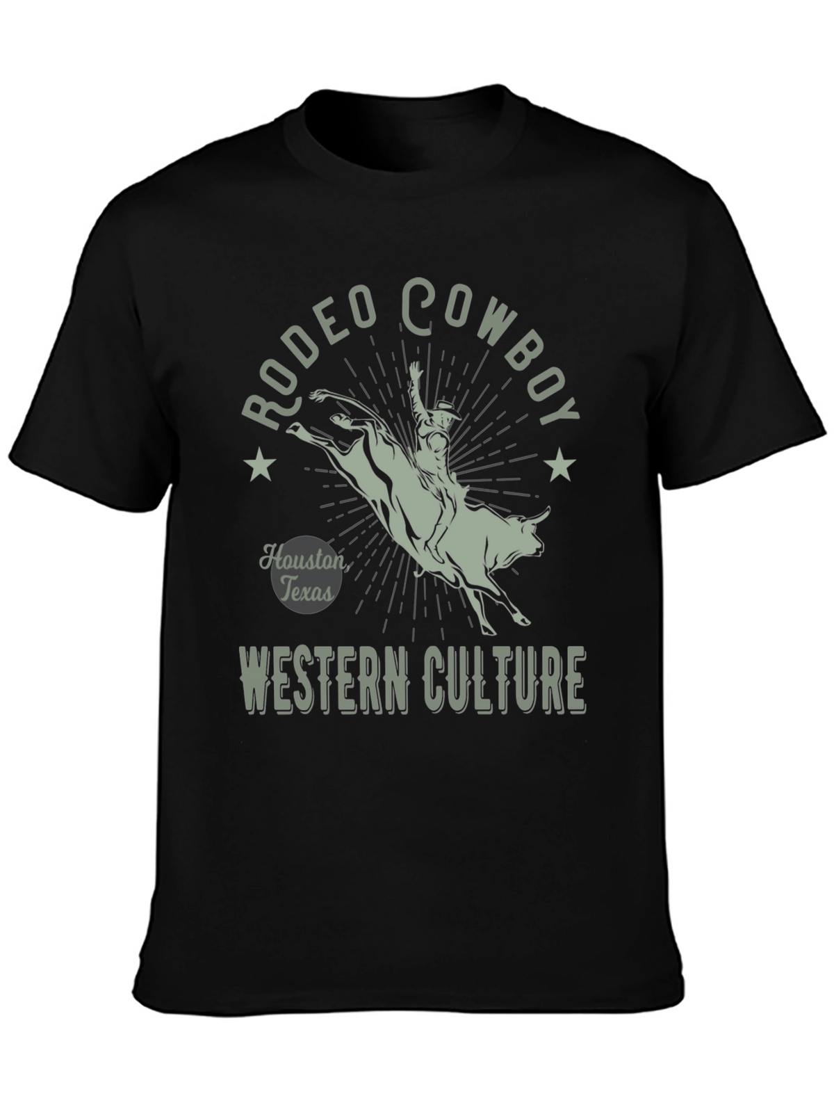 Rodeo Cowboy Graphic Tee - Western Culture Black T-Shirt