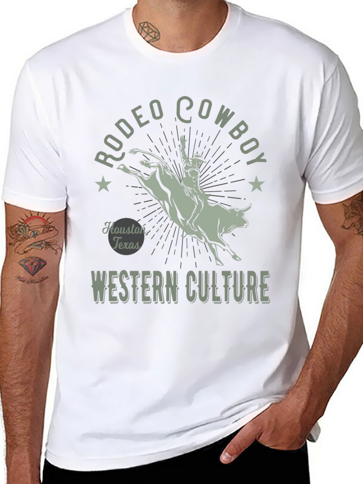 Rodeo Cowboy Graphic Tee - Western Culture Black T-Shirt