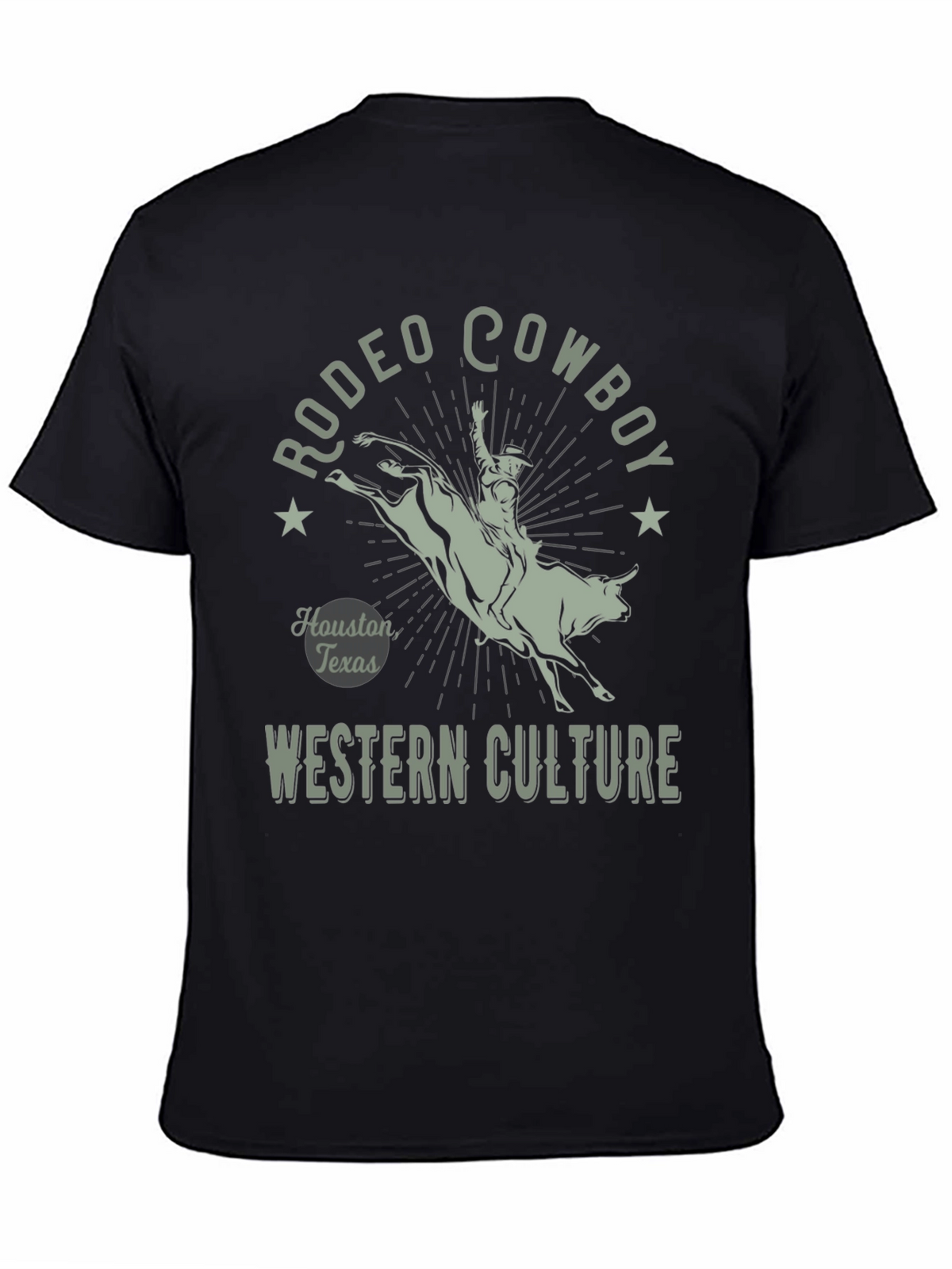 Rodeo Cowboy Graphic Tee - Western Culture Black T-Shirt