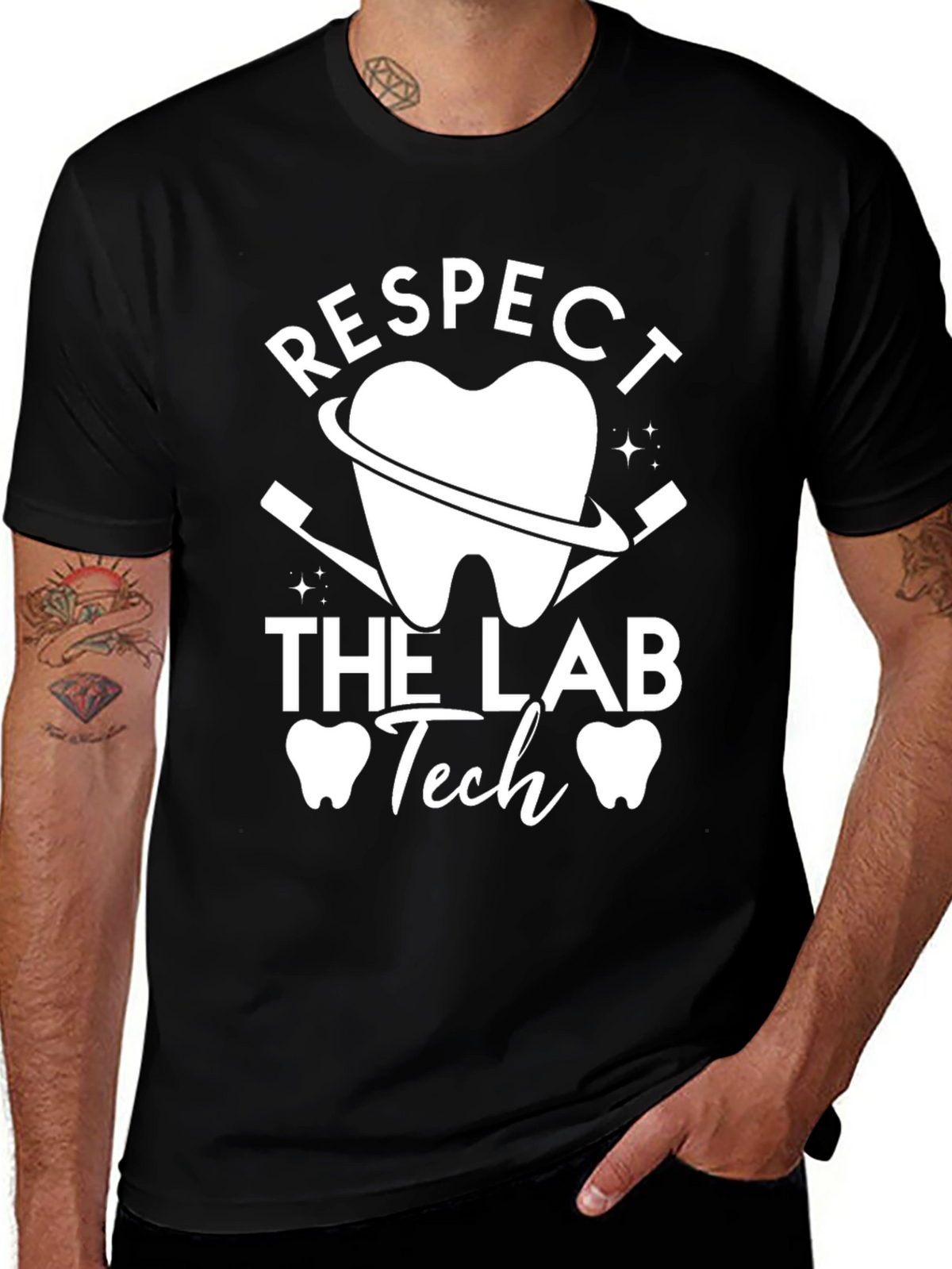 Respect the Lab Tech T-Shirt Dental Hygienist Gift