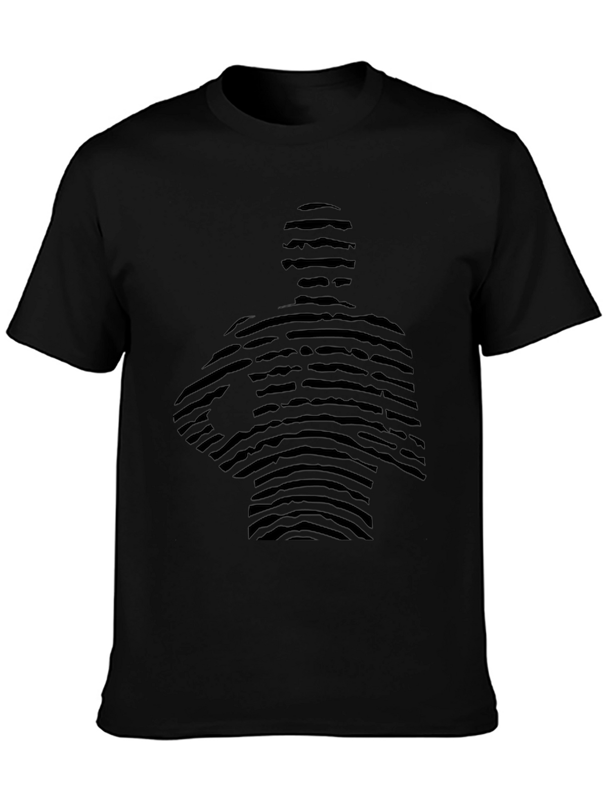 Striped Figure Black Graphic Tee