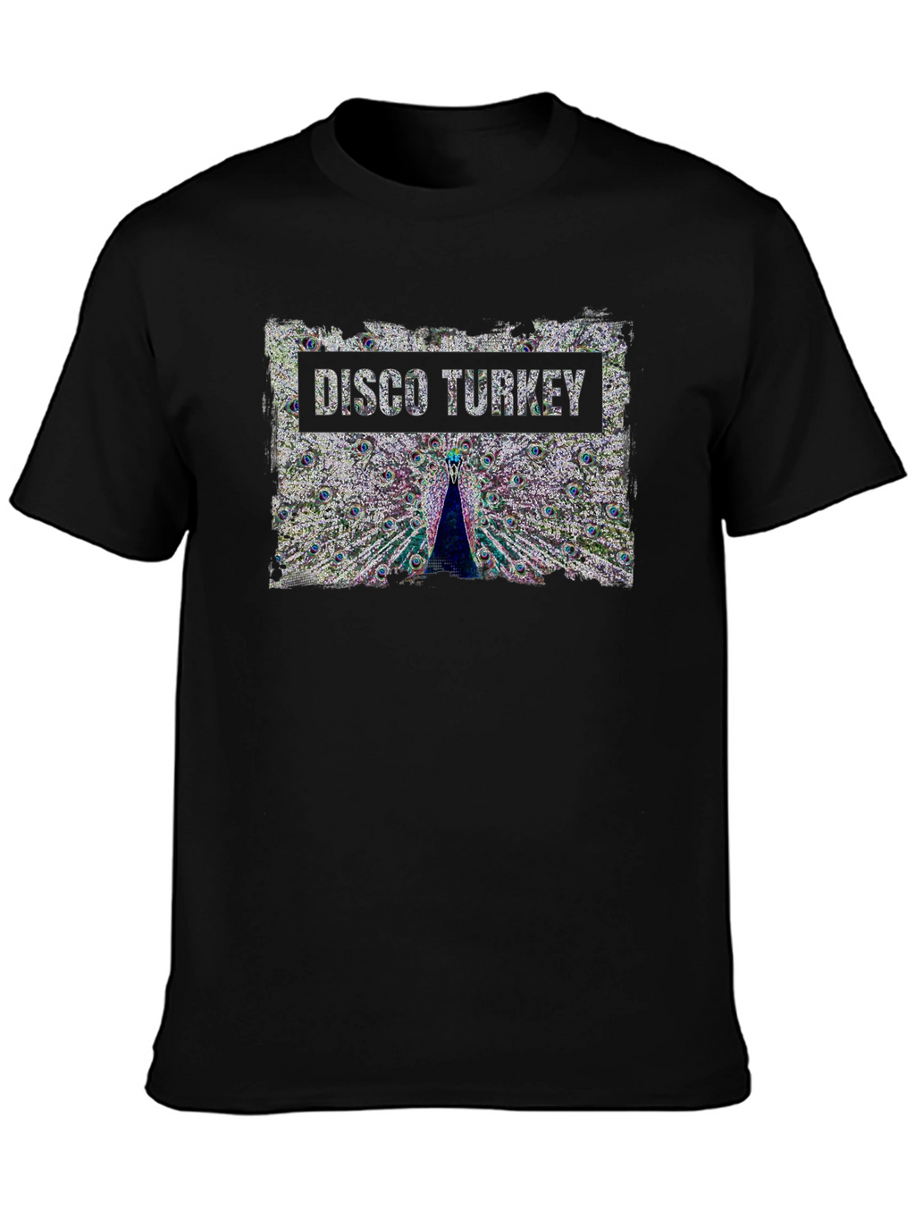 Disco Turkey Graphic Tee - Funky Peacock Design