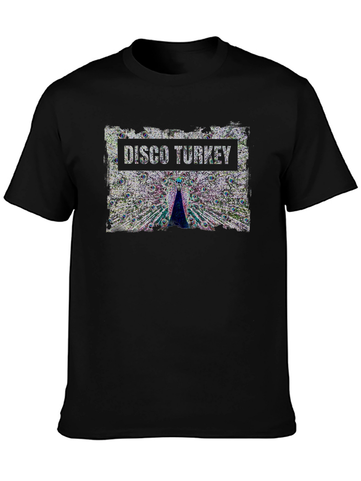 Disco Turkey Graphic Tee - Funky Peacock Design