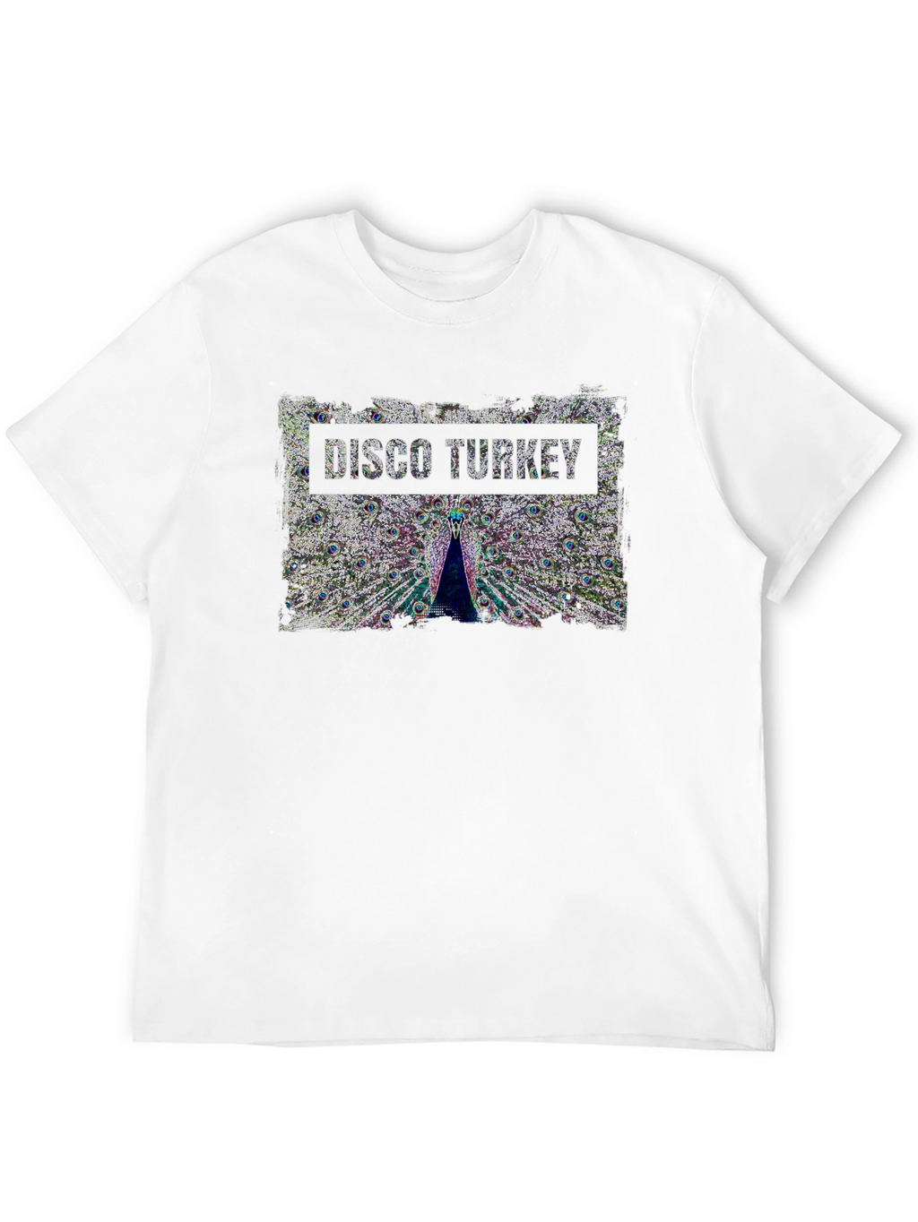 Disco Turkey Graphic Tee - Funky Peacock Design