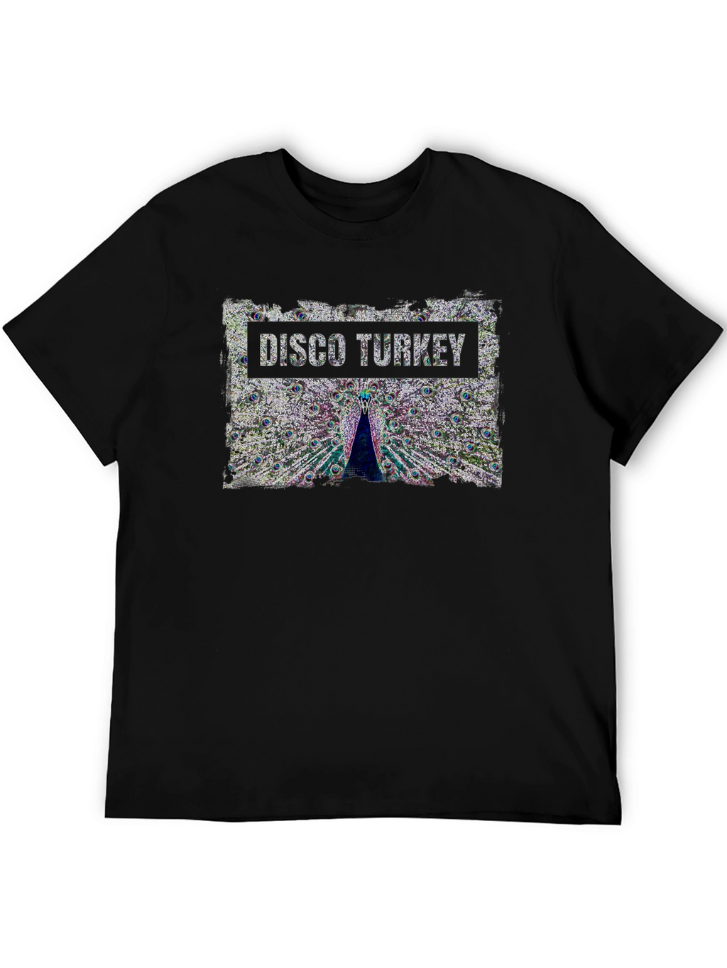 Disco Turkey Graphic Tee - Funky Peacock Design