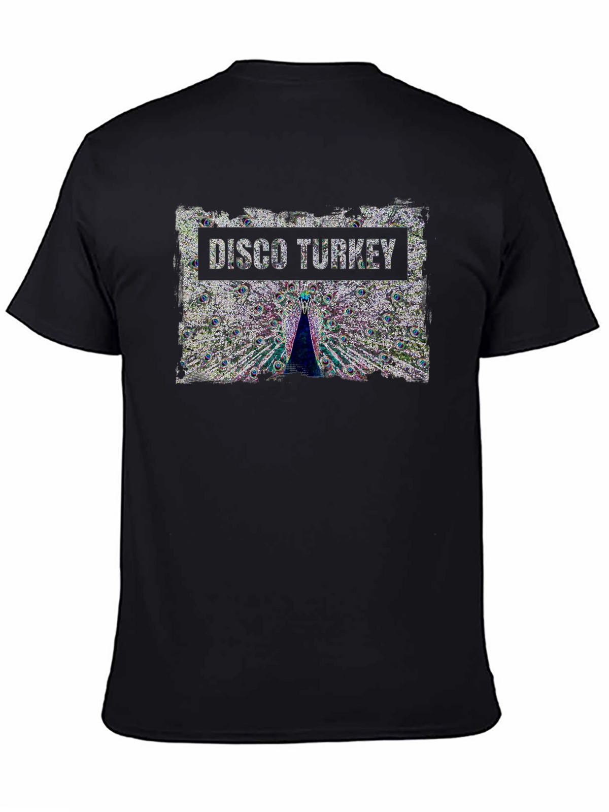 Disco Turkey Graphic Tee - Funky Peacock Design