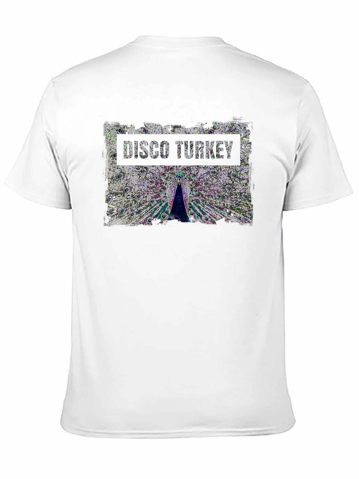 Disco Turkey Graphic Tee - Funky Peacock Design