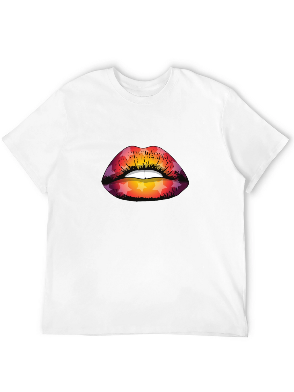 Star Lips Graphic Tee - Mens Black T-Shirt