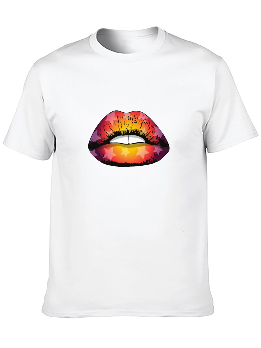 Star Lips Graphic Tee - Mens Black T-Shirt