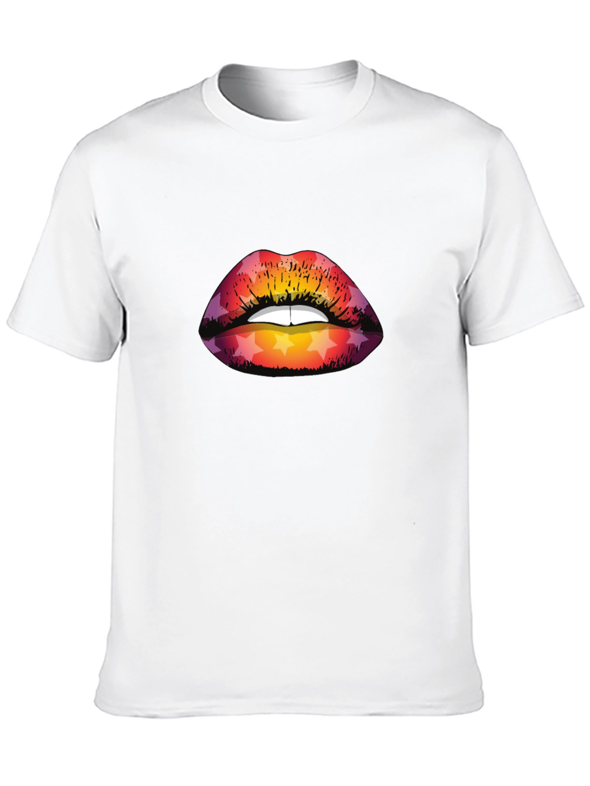 Star Lips Graphic Tee - Mens Black T-Shirt