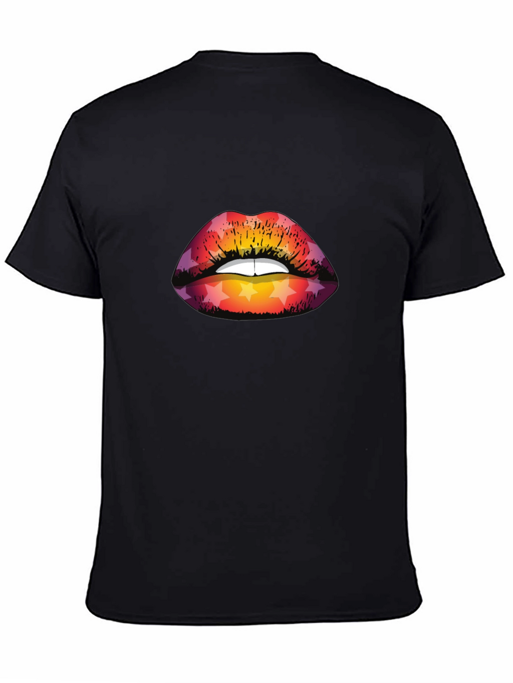 Star Lips Graphic Tee - Mens Black T-Shirt