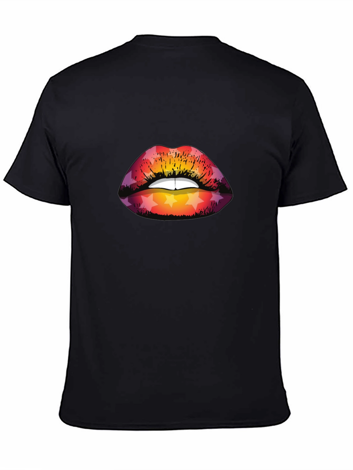 Star Lips Graphic Tee - Mens Black T-Shirt