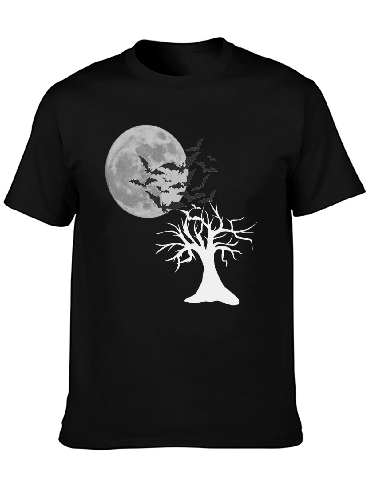 Spooky Bats & Moon Graphic Tee