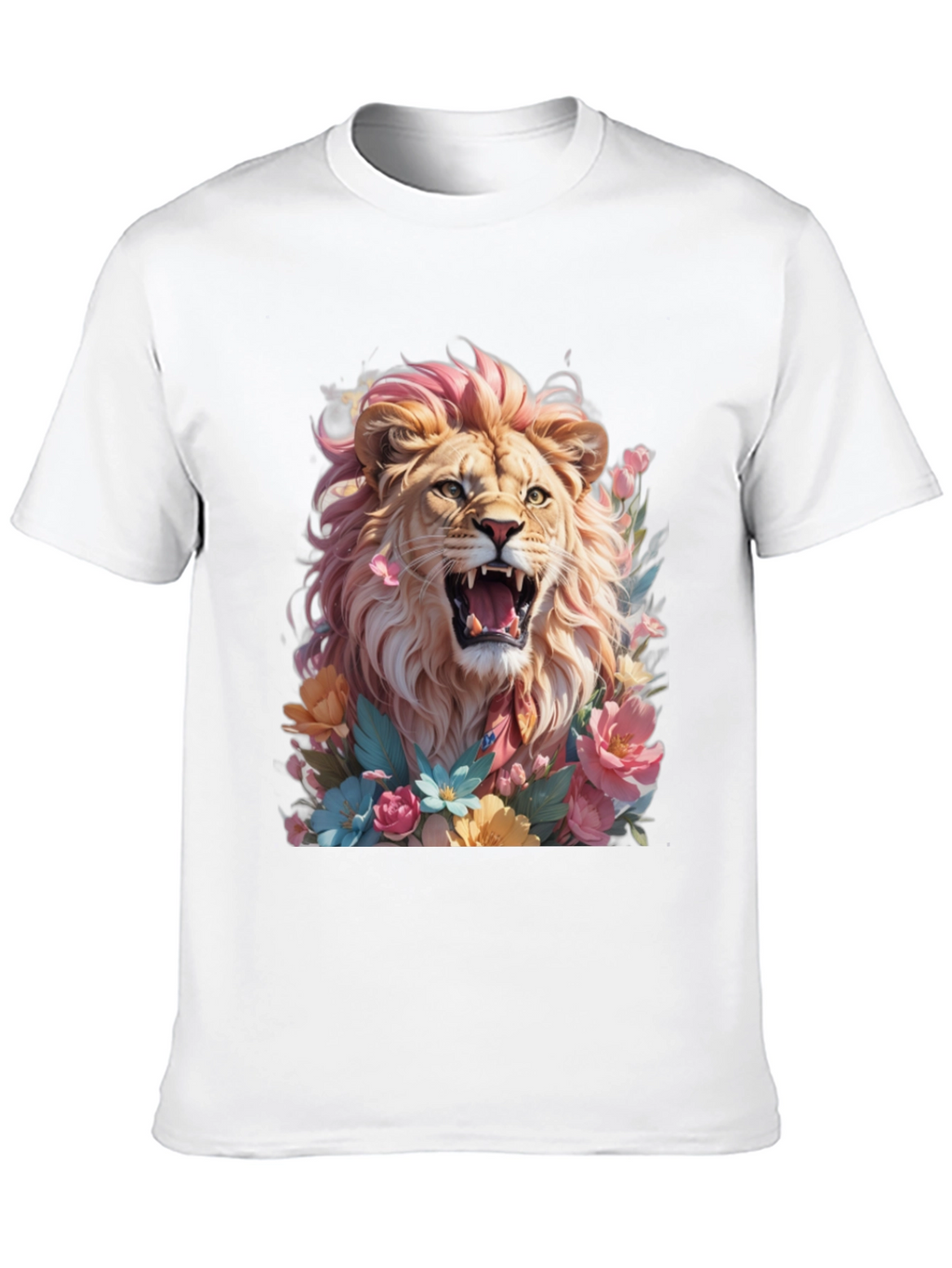 Floral Lion Graphic Tee - Bold & Stylish!