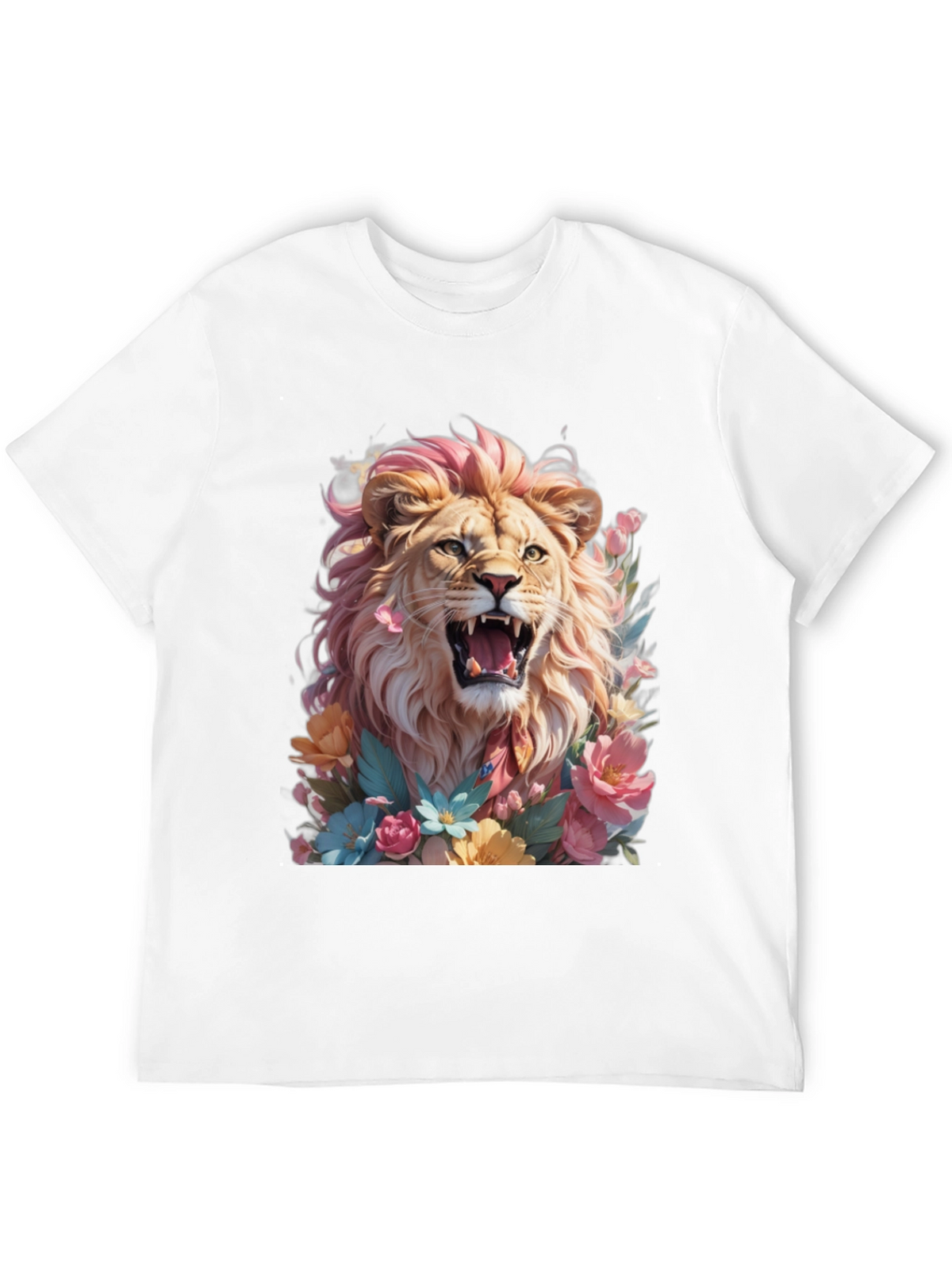 Floral Lion Graphic Tee - Bold & Stylish!