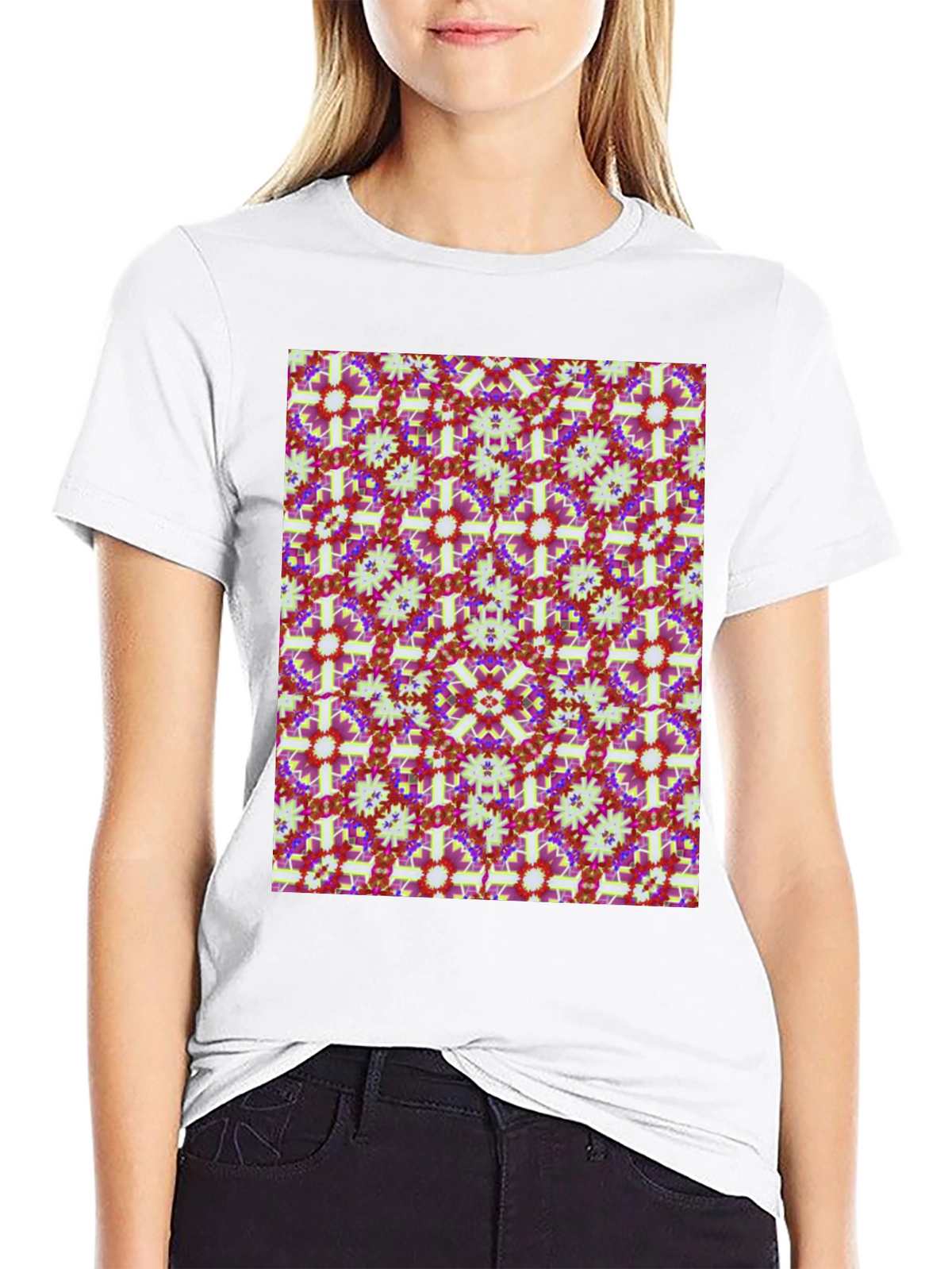 Patterned Mens Black T-Shirt
