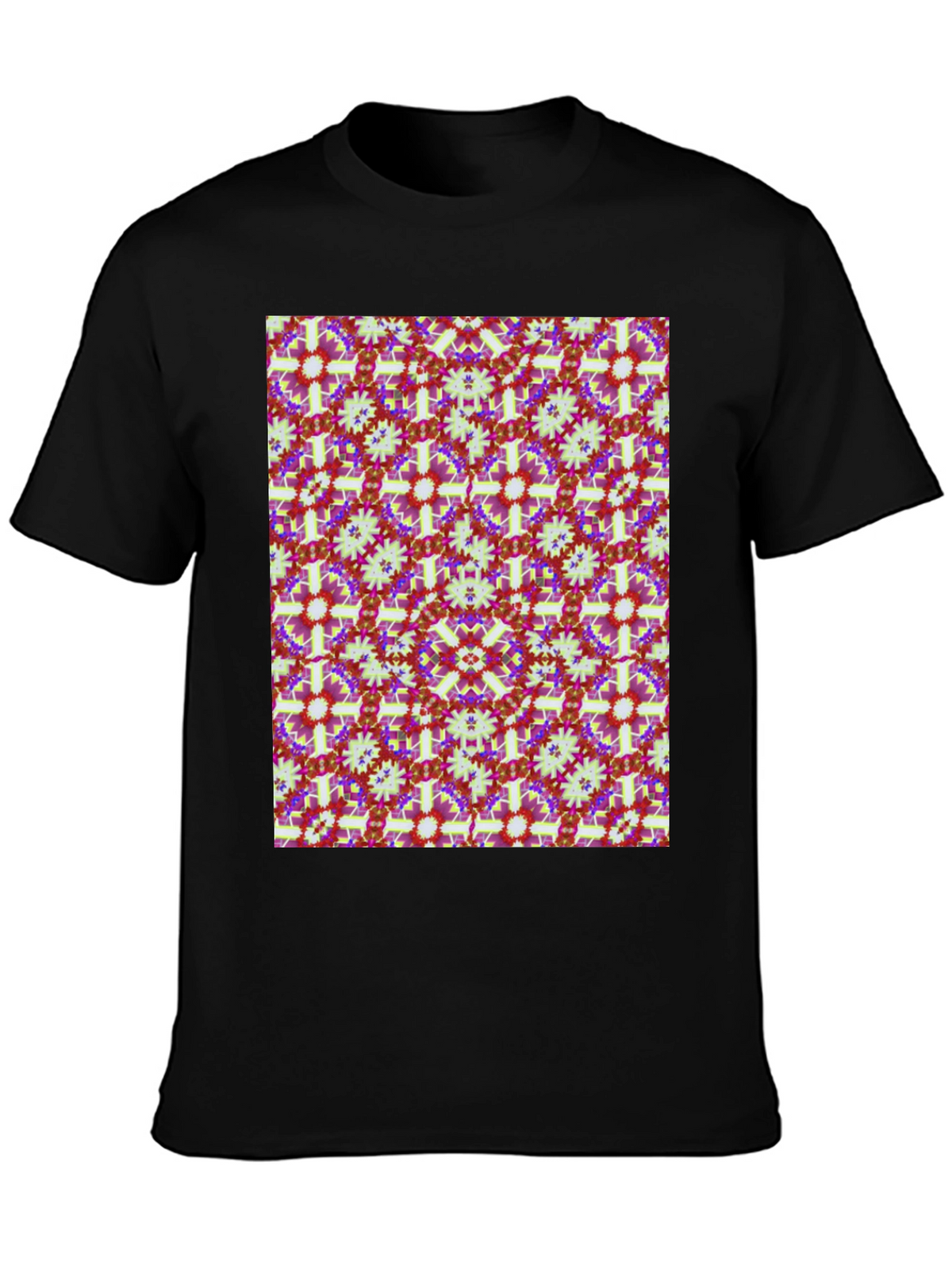 Patterned Mens Black T-Shirt