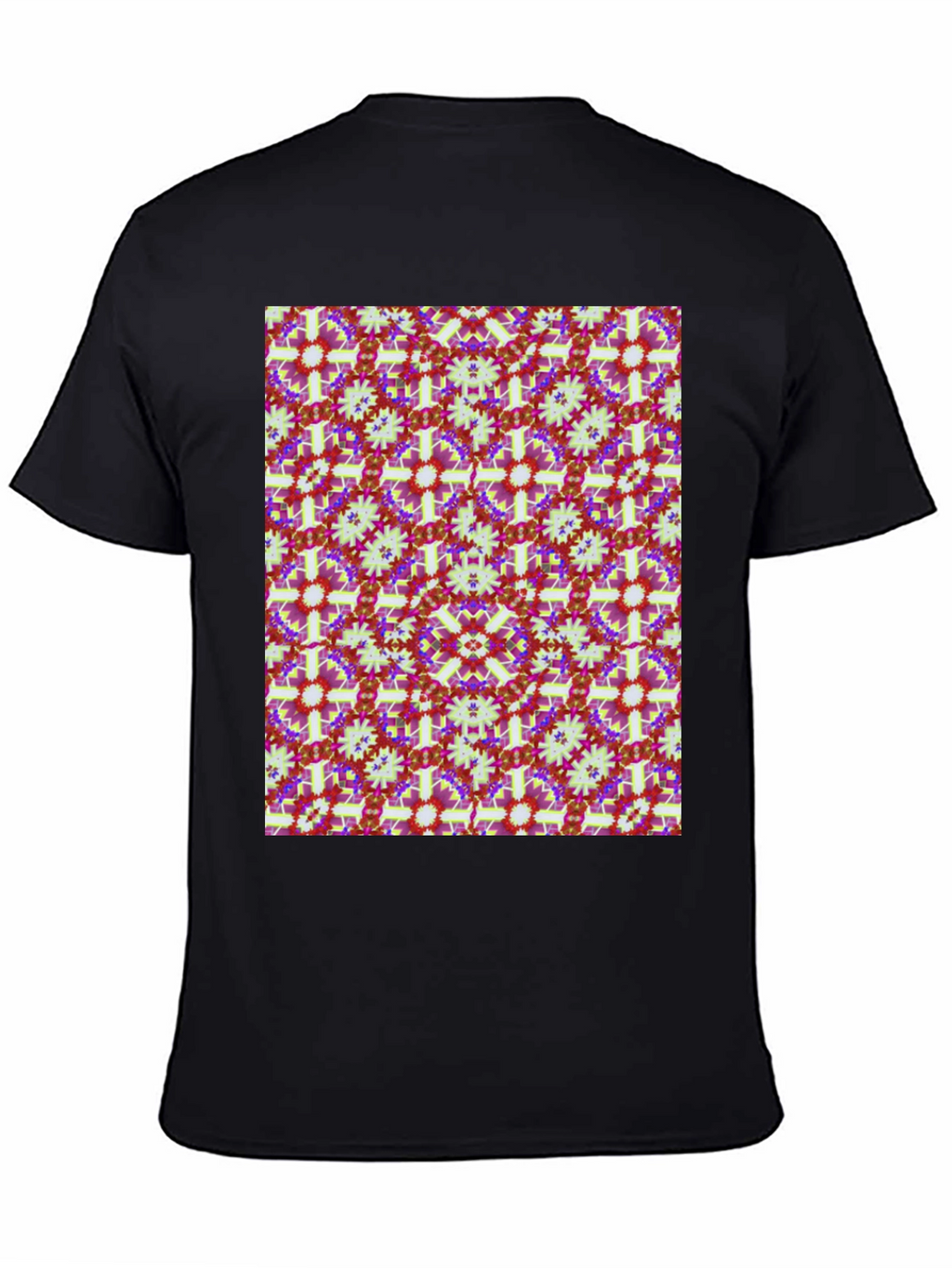 Patterned Mens Black T-Shirt
