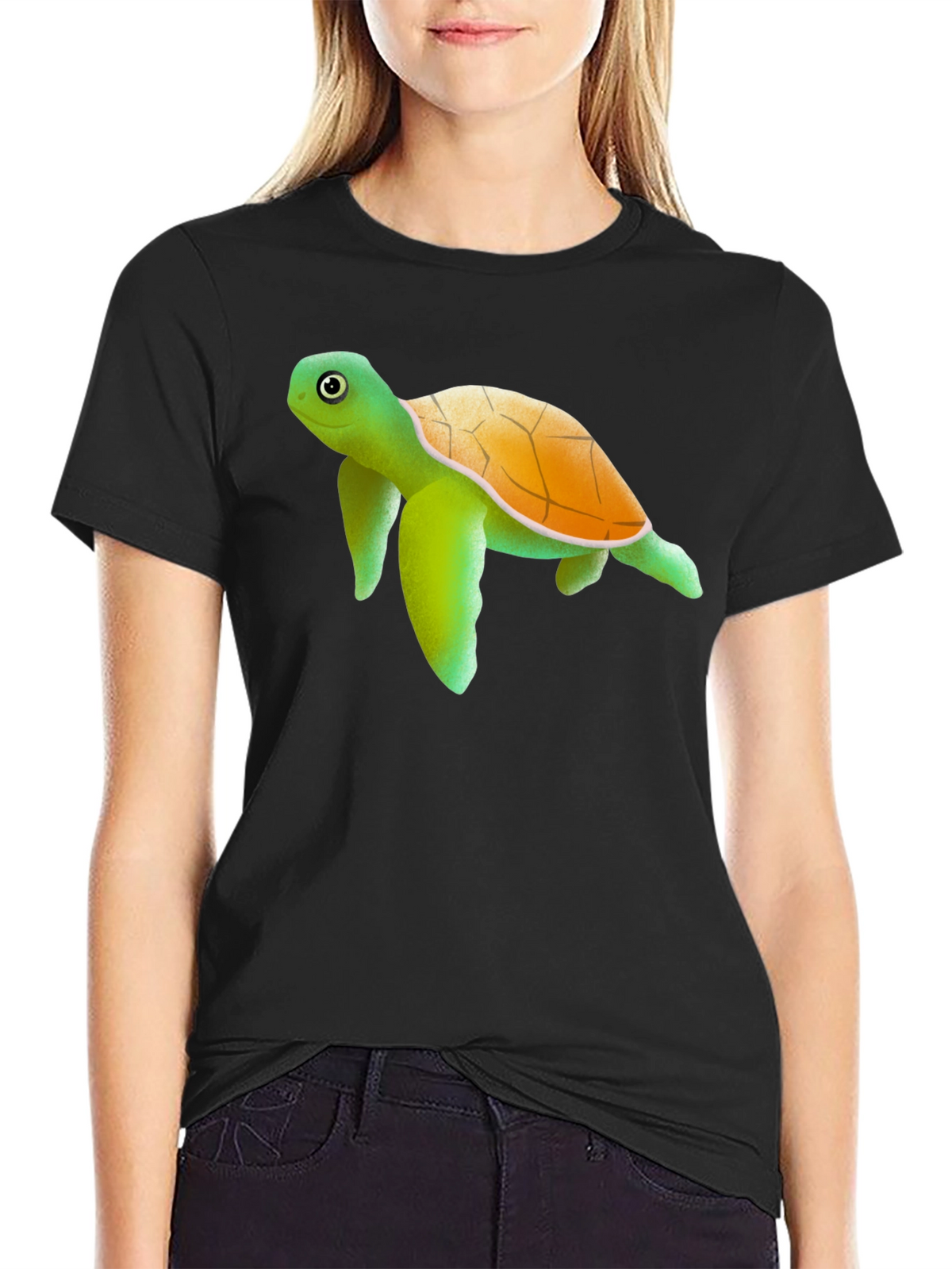 Turtle Graphic Tee - Cute Animal Print Shirt