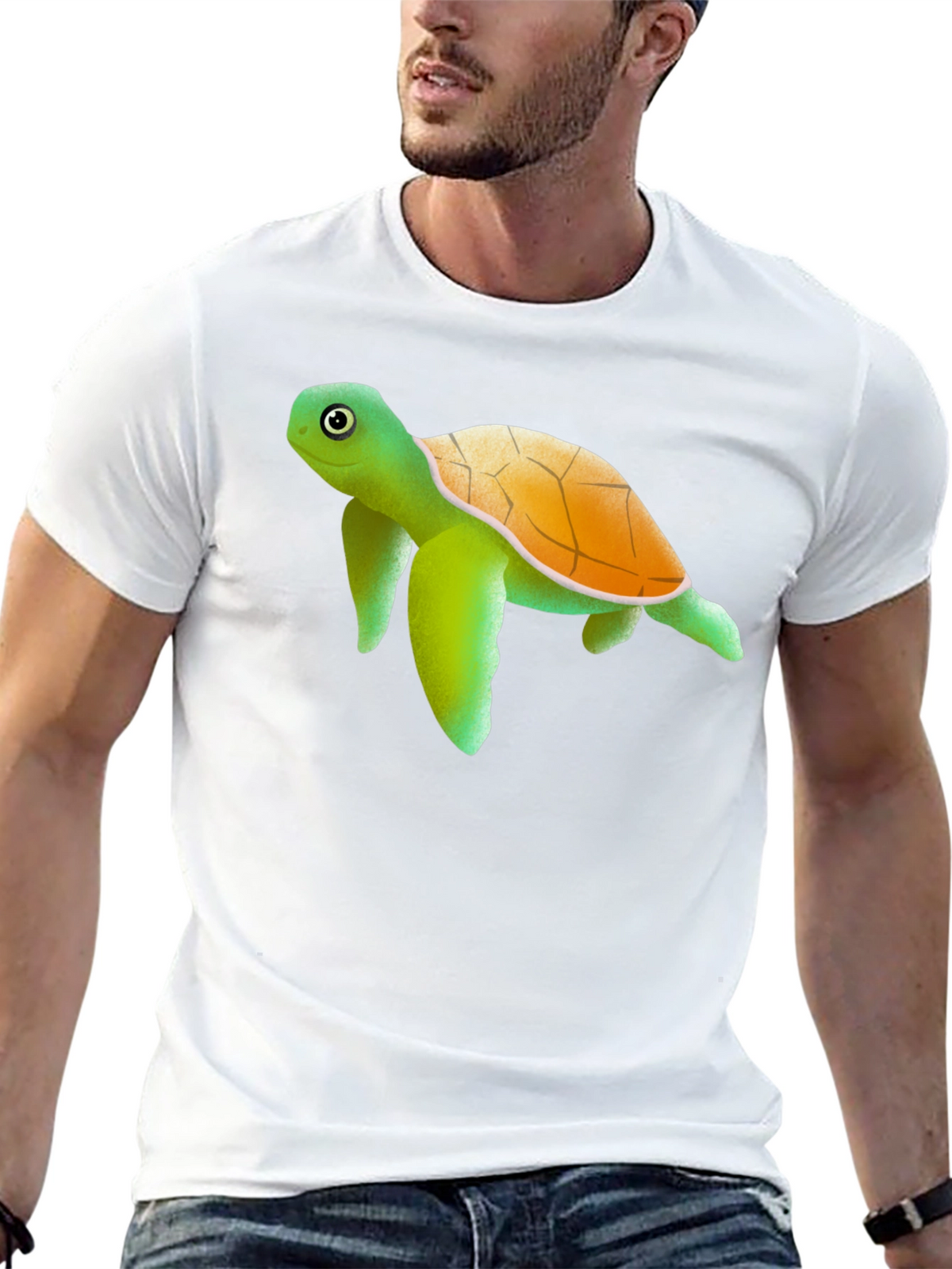 Turtle Graphic Tee - Cute Animal Print Shirt