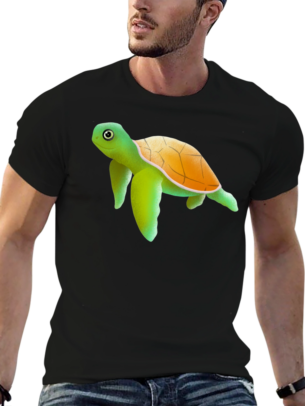 Turtle Graphic Tee - Cute Animal Print Shirt