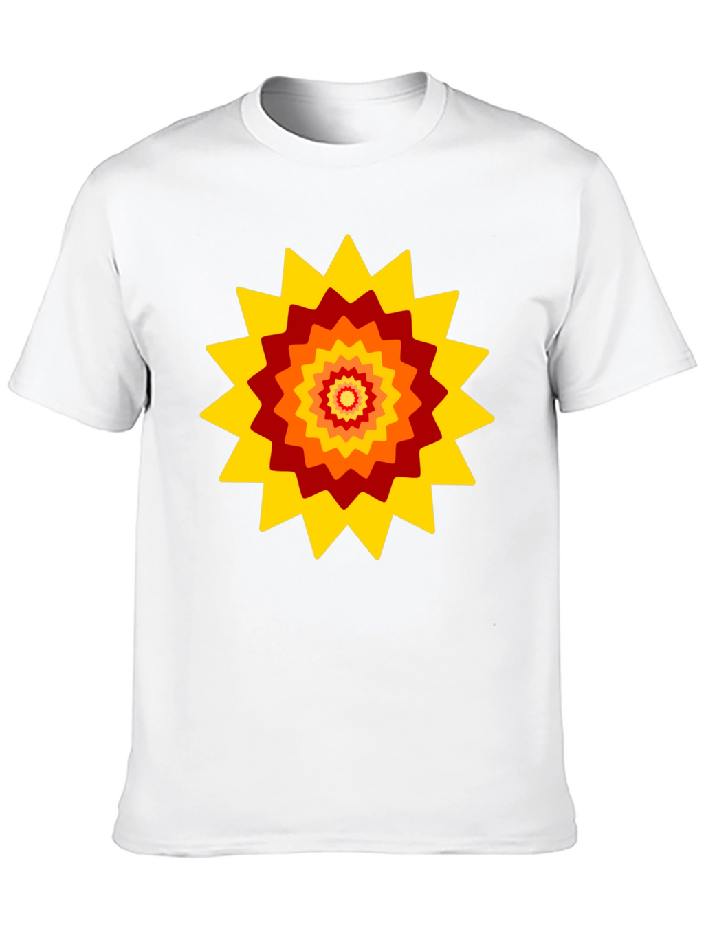 Retro Sunburst Graphic Tee - Black Cotton Blend