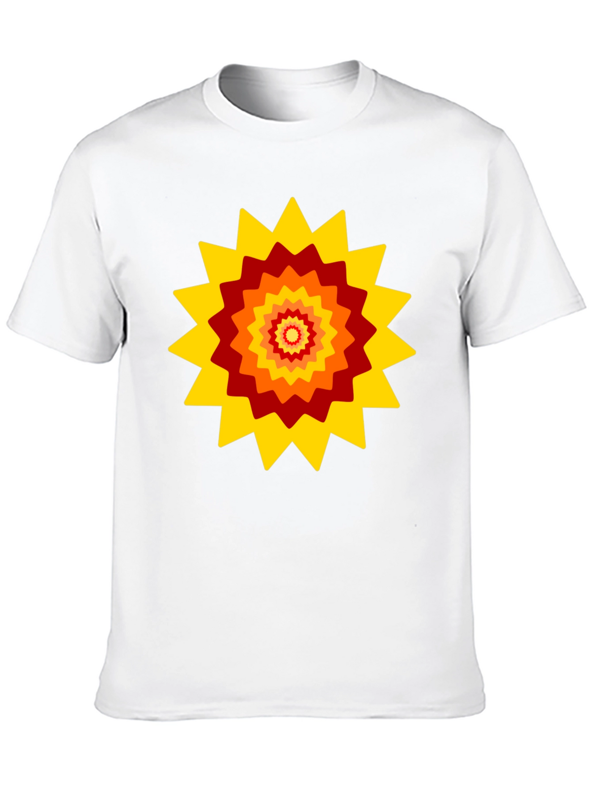 Retro Sunburst Graphic Tee - Black Cotton Blend