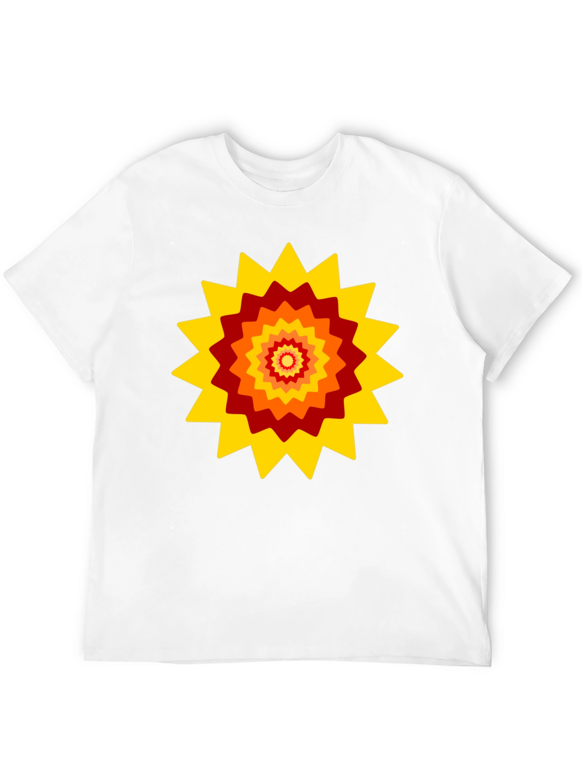 Retro Sunburst Graphic Tee - Black Cotton Blend