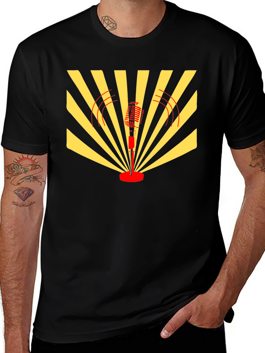 Retro Microphone Graphic T-Shirt