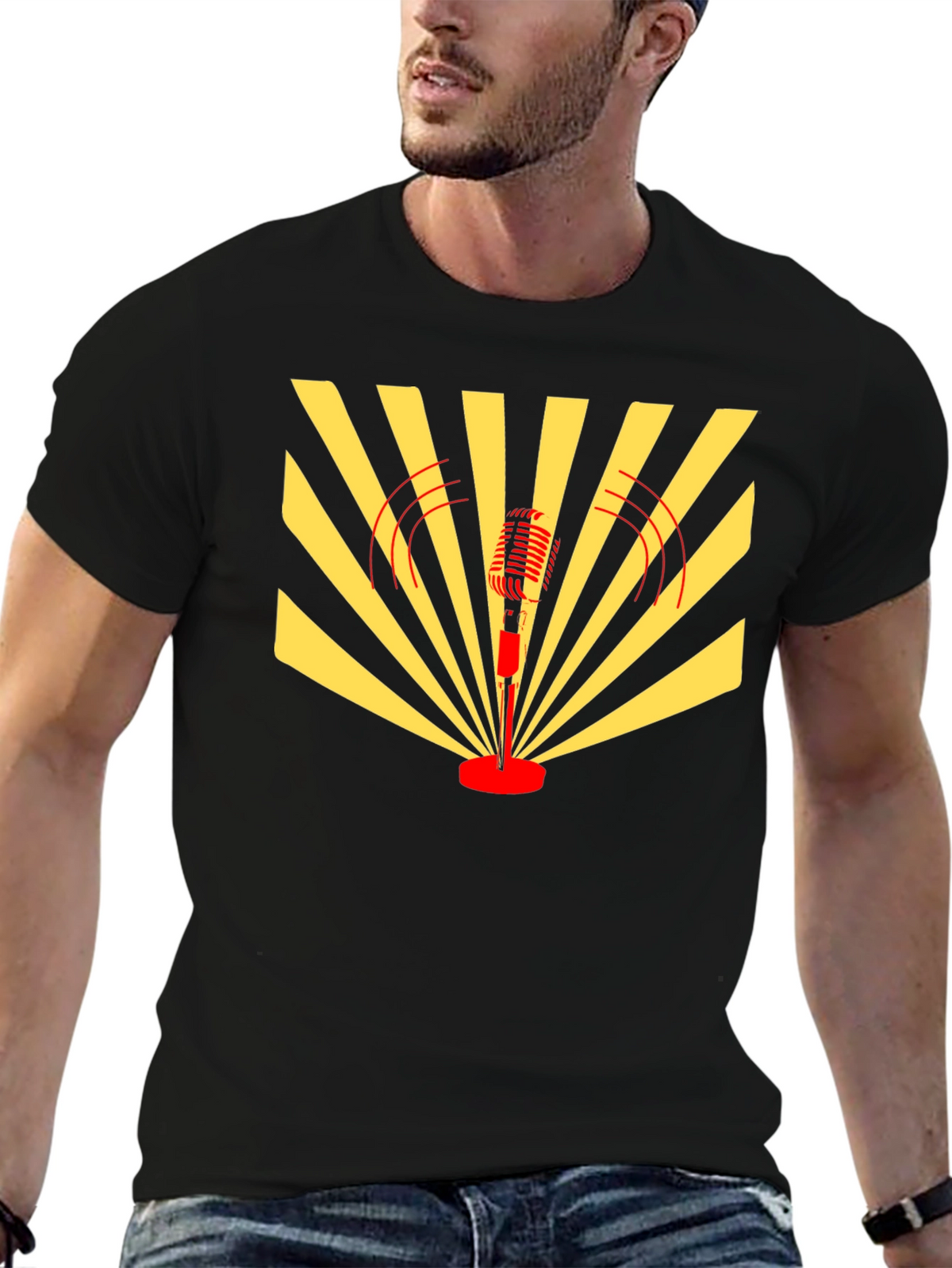 Retro Microphone Graphic T-Shirt