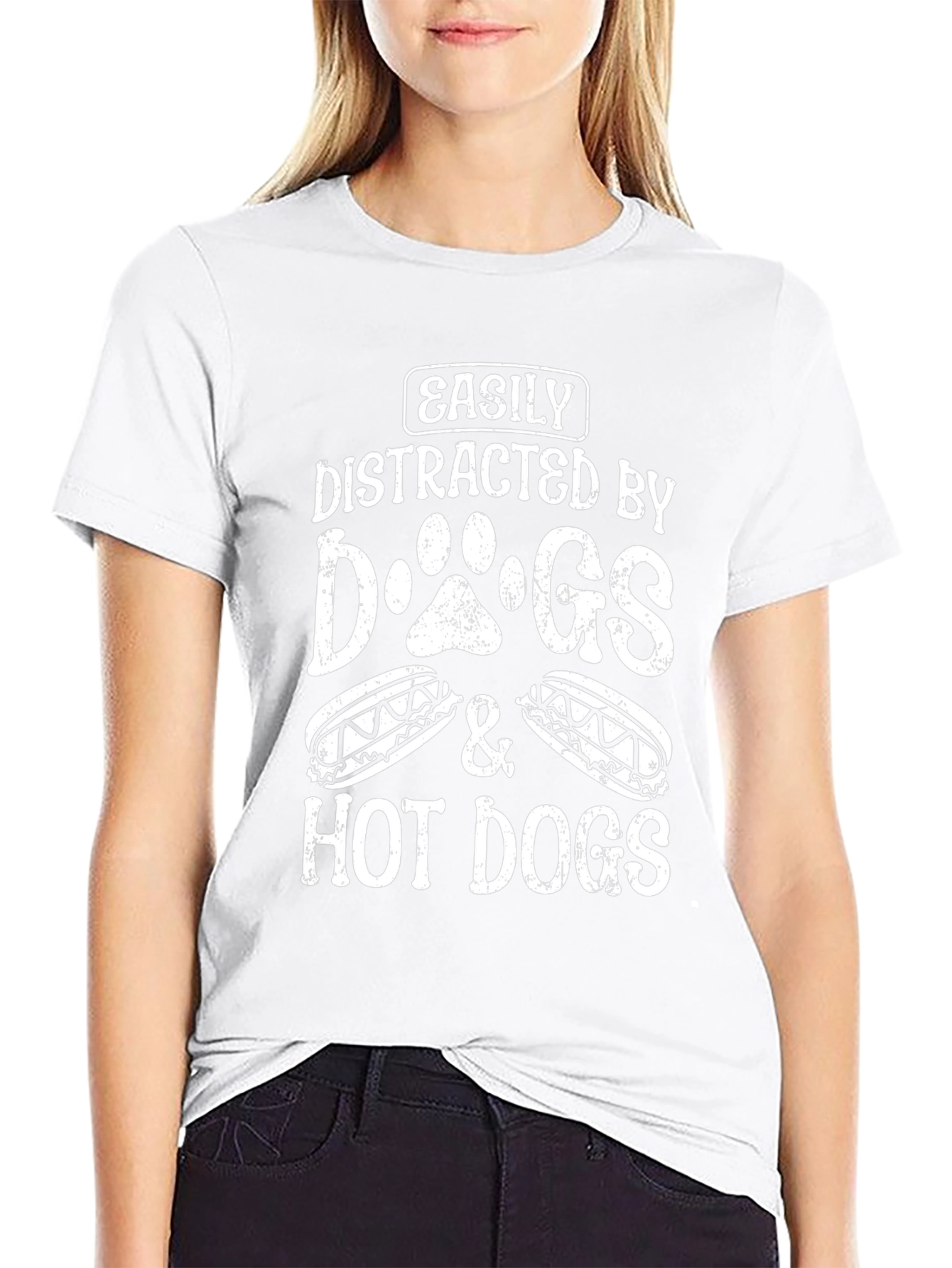 Easily Distracted By Dogs & Hot Dogs T-Shirt