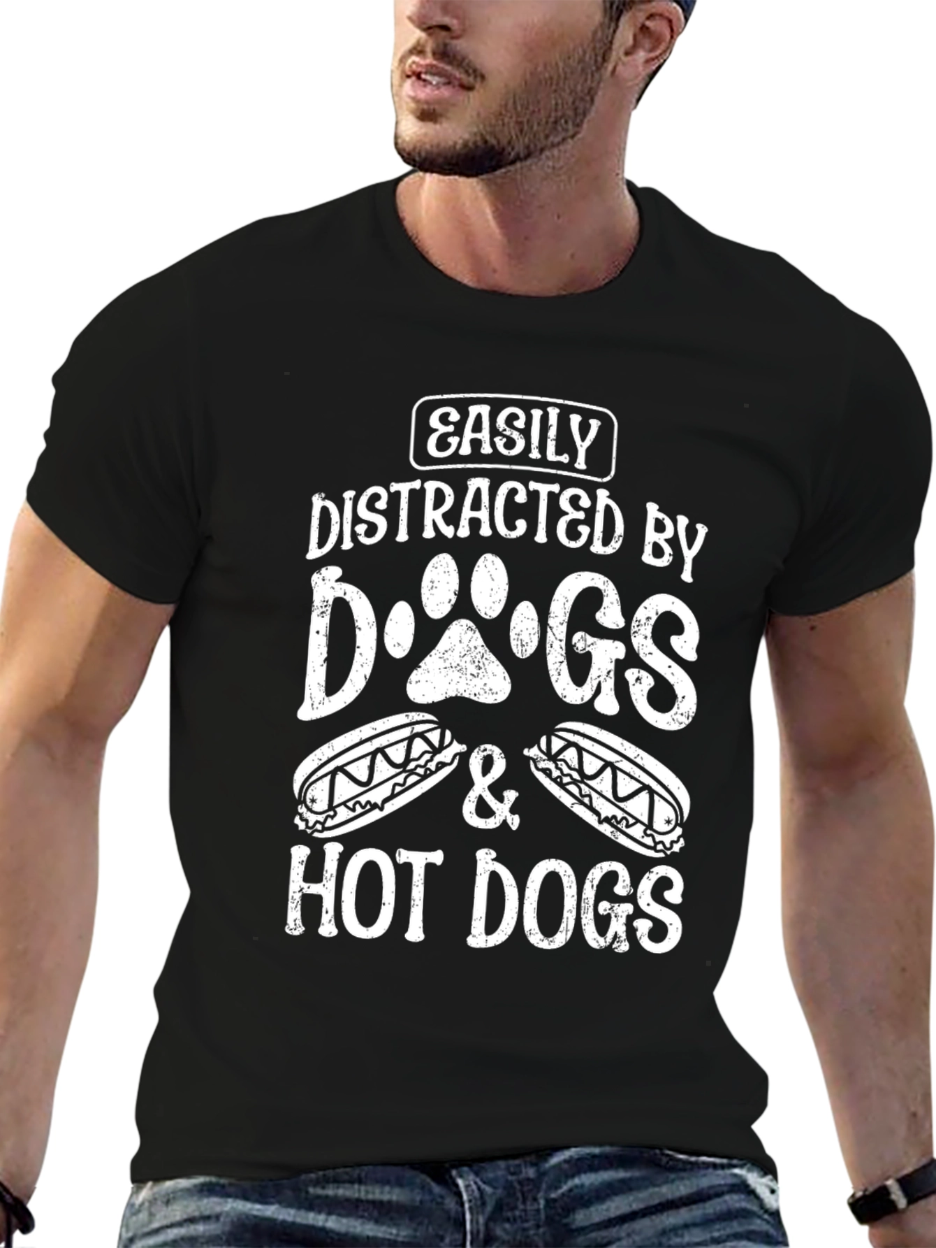 Easily Distracted By Dogs & Hot Dogs T-Shirt
