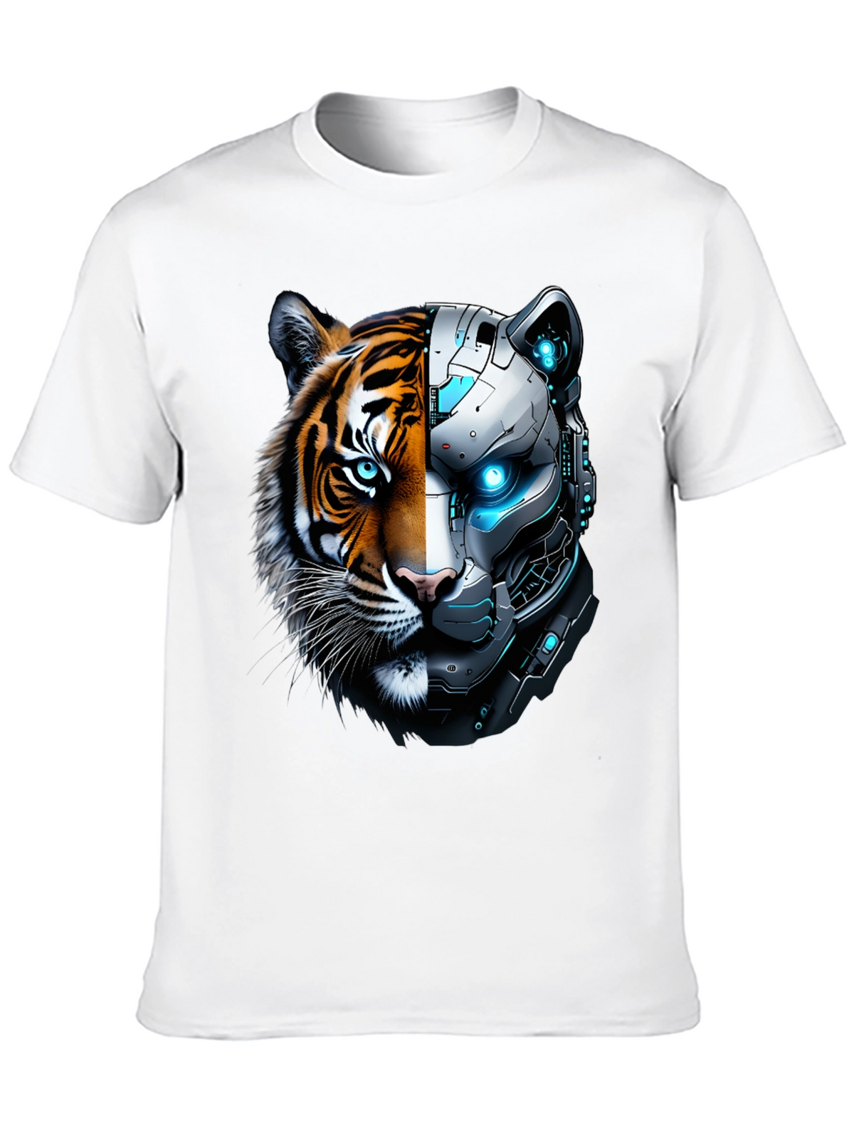 Cyber Tiger Graphic Tee - Unique Design