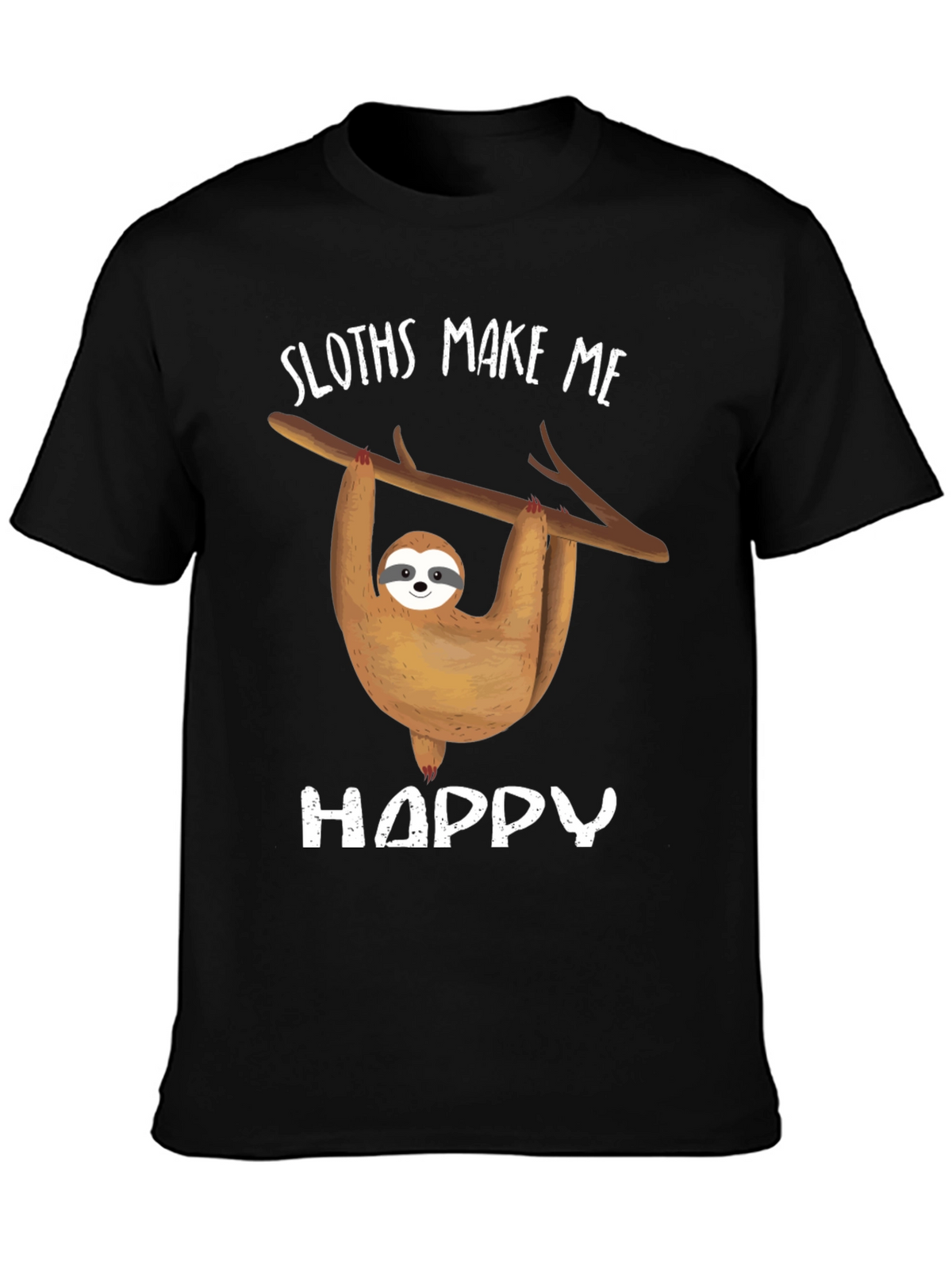 Sloth Graphic Tee - Sloths Make Me Happy Design