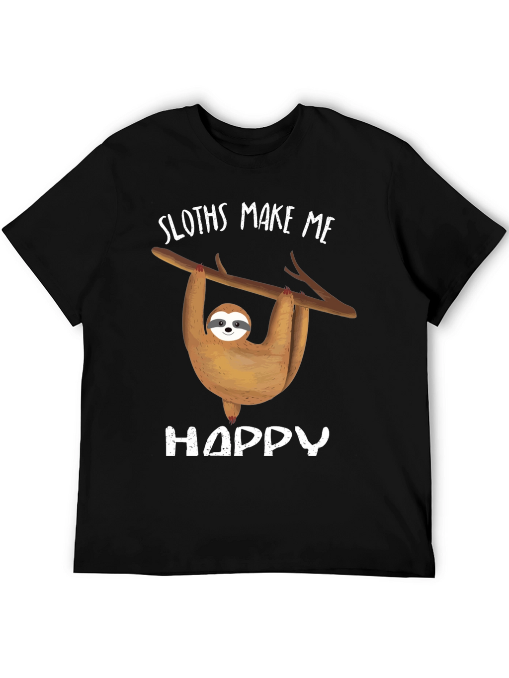 Sloth Graphic Tee - Sloths Make Me Happy Design