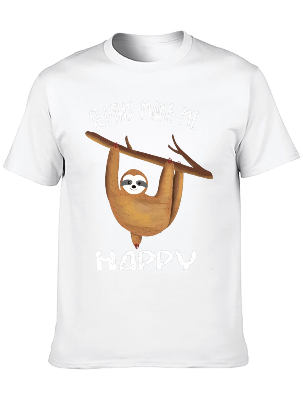 Sloth Graphic Tee - Sloths Make Me Happy Design