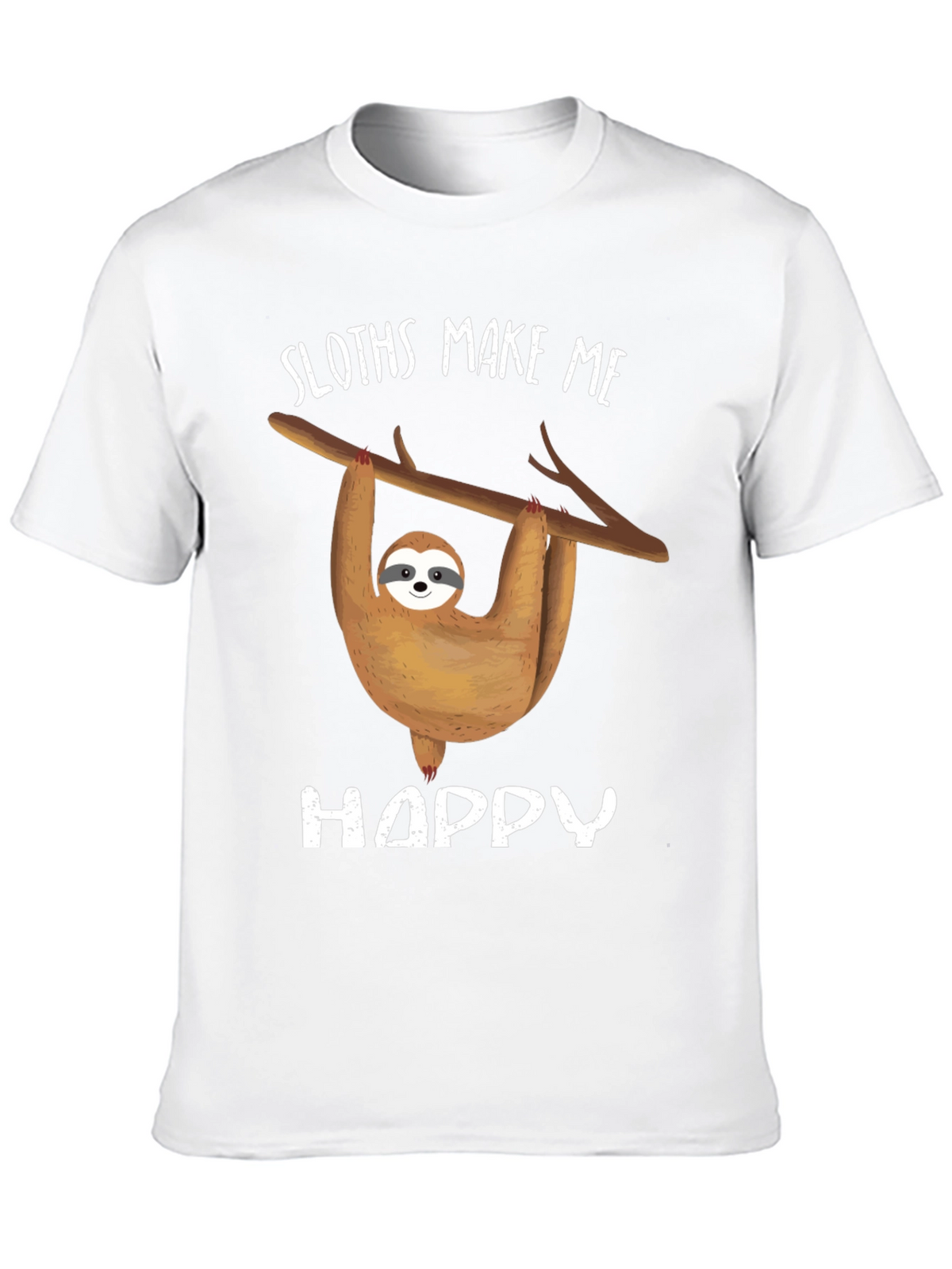 Sloth Graphic Tee - Sloths Make Me Happy Design
