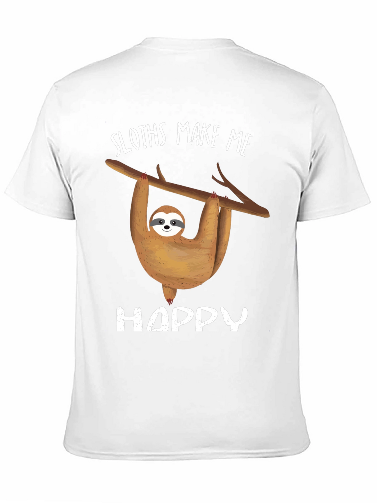 Sloth Graphic Tee - Sloths Make Me Happy Design