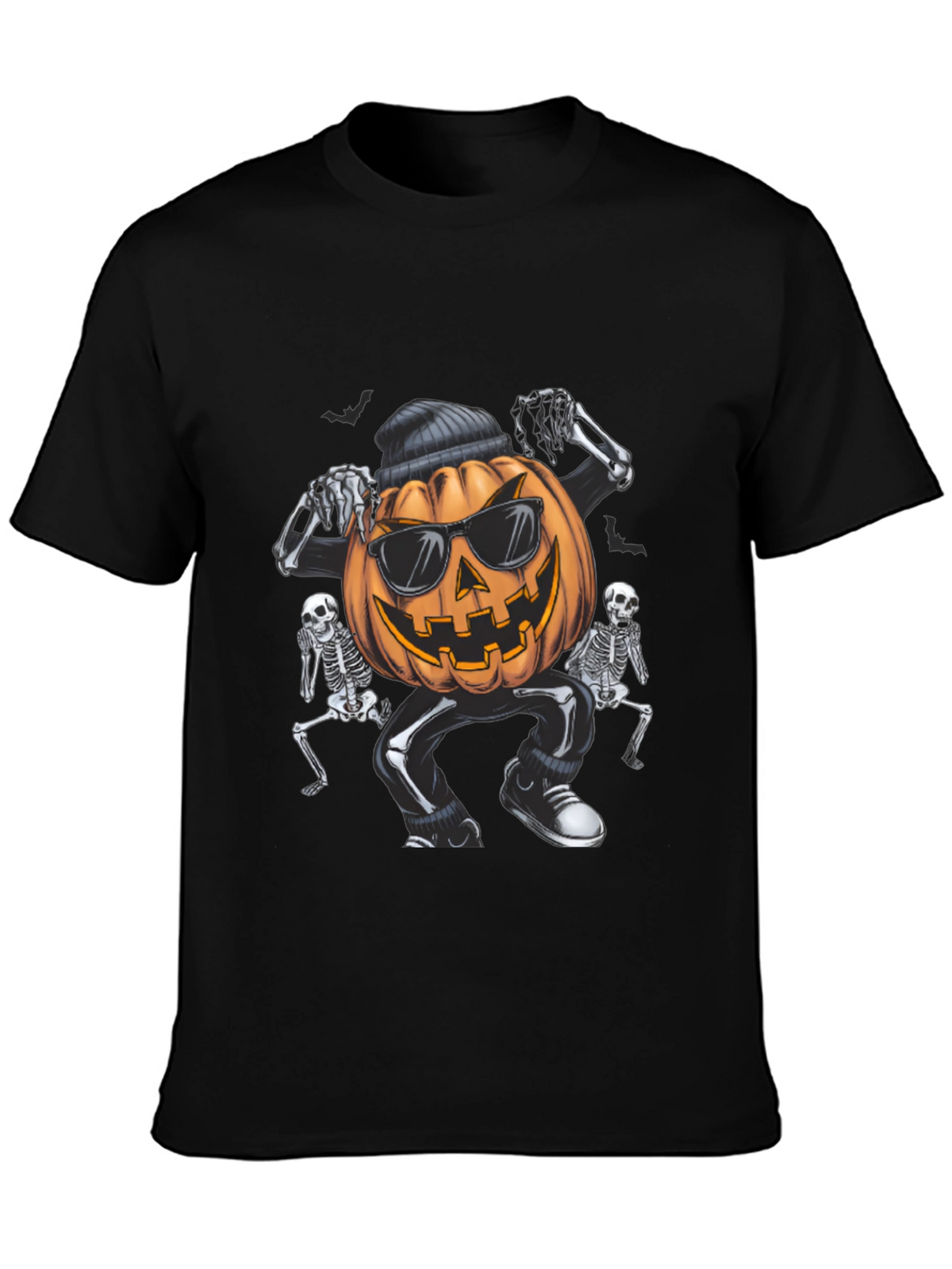 Cool Pumpkin Gangster Halloween Graphic T-Shirt