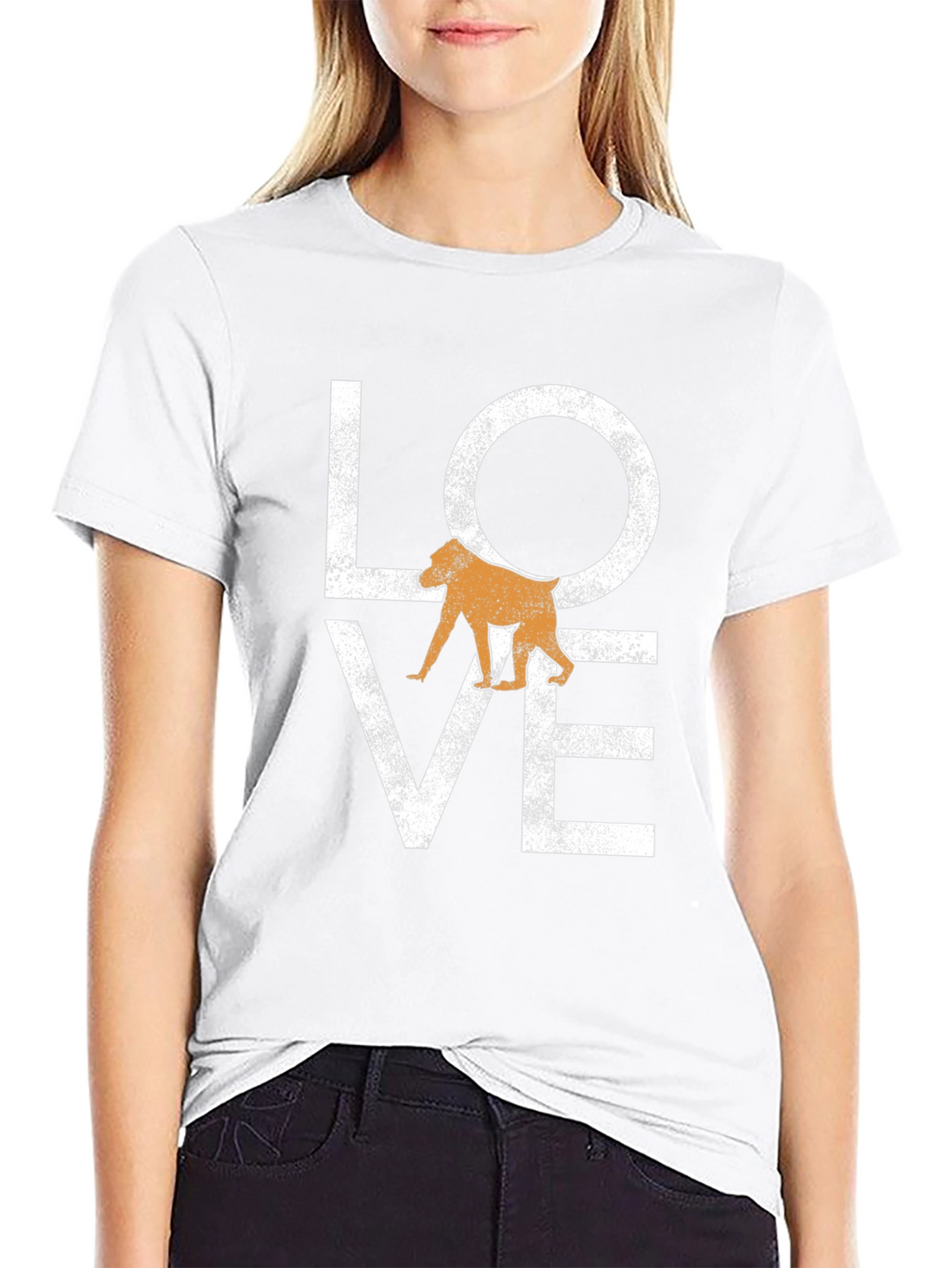 Love Baboon Graphic Tee - Soft Black T-Shirt