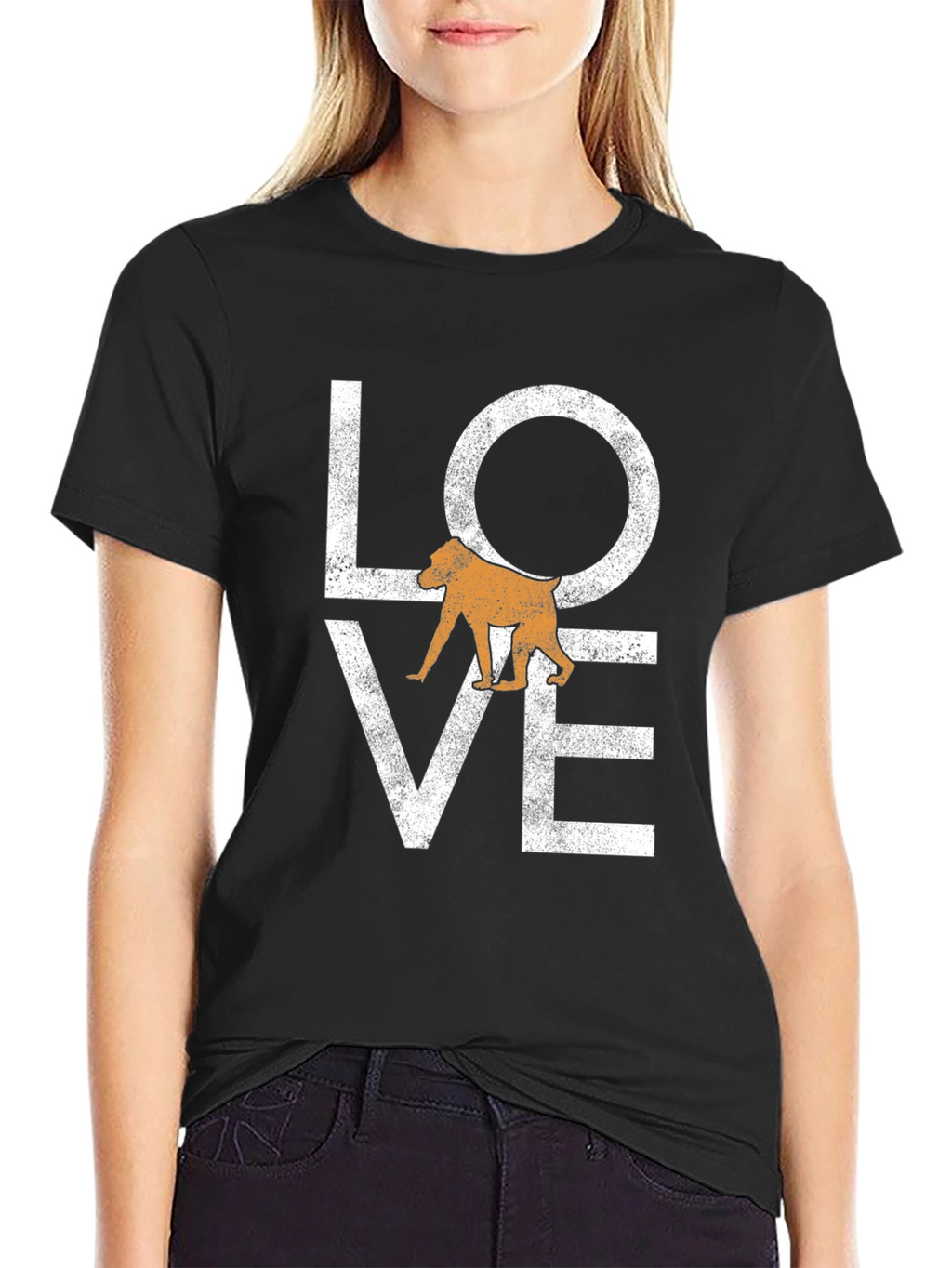 Love Baboon Graphic Tee - Soft Black T-Shirt