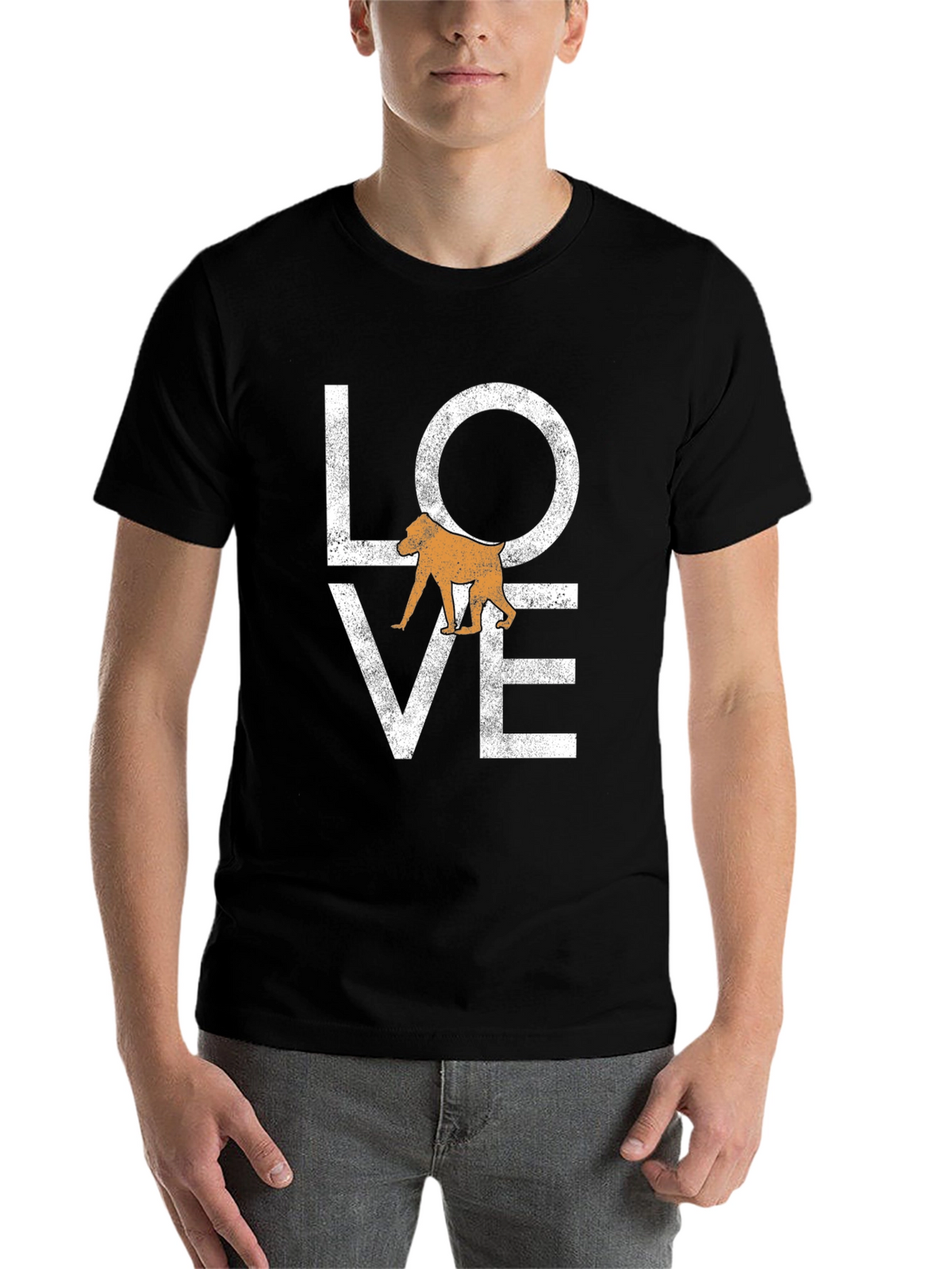 Love Baboon Graphic Tee - Soft Black T-Shirt