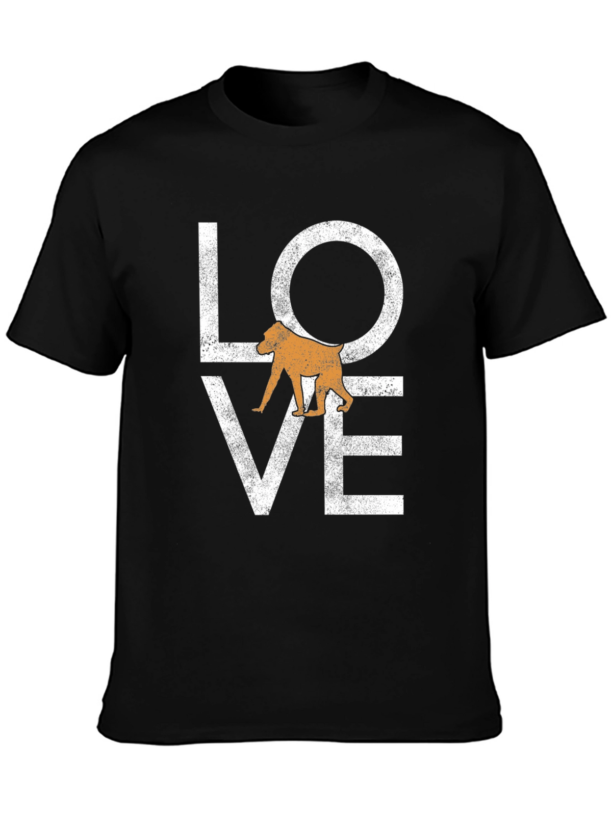 Love Baboon Graphic Tee - Soft Black T-Shirt