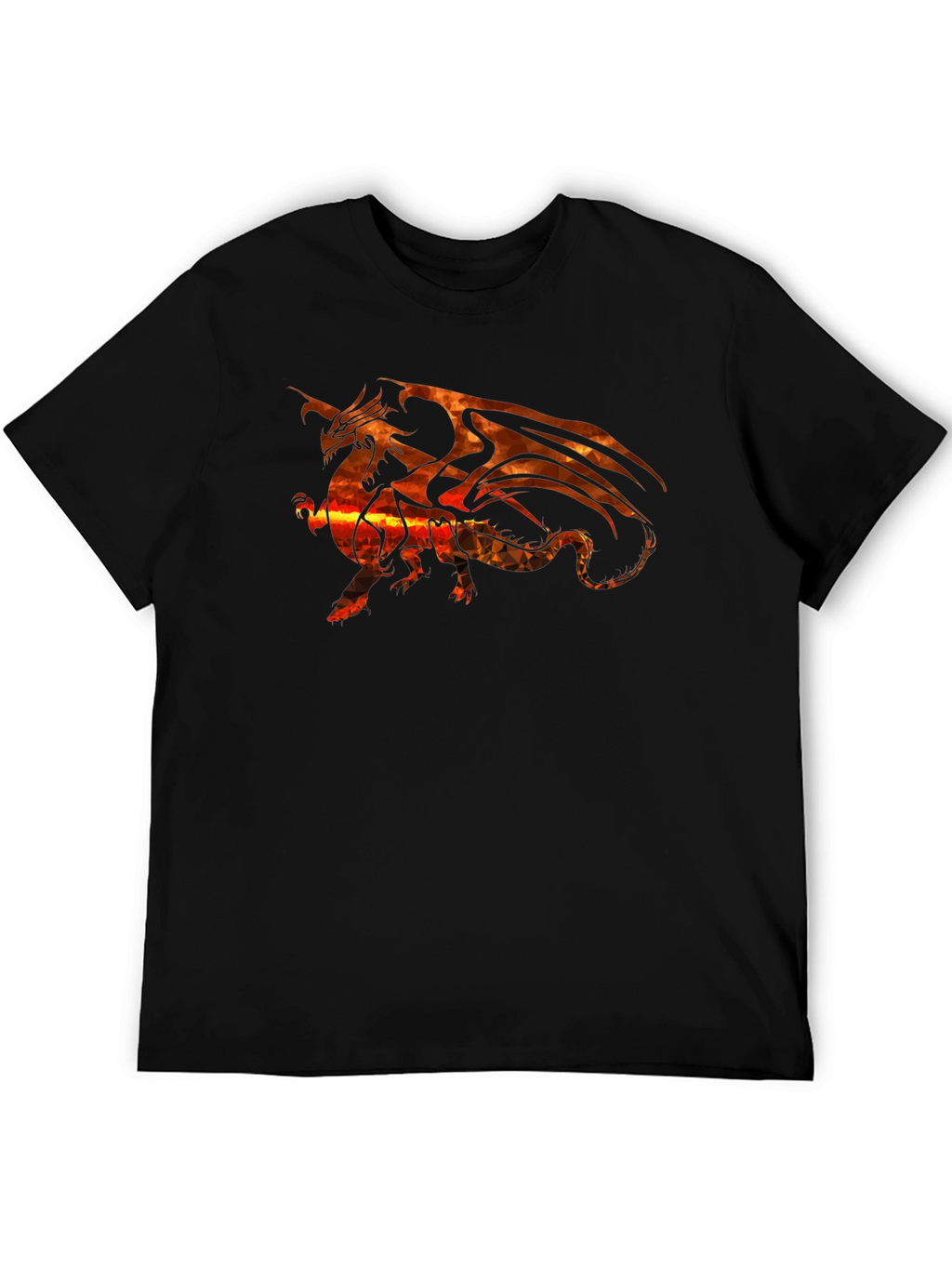Fiery Dragon Graphic Tee - Black