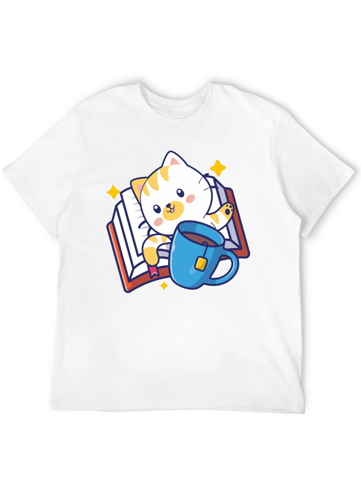 Cute Cat Reading Book T-Shirt