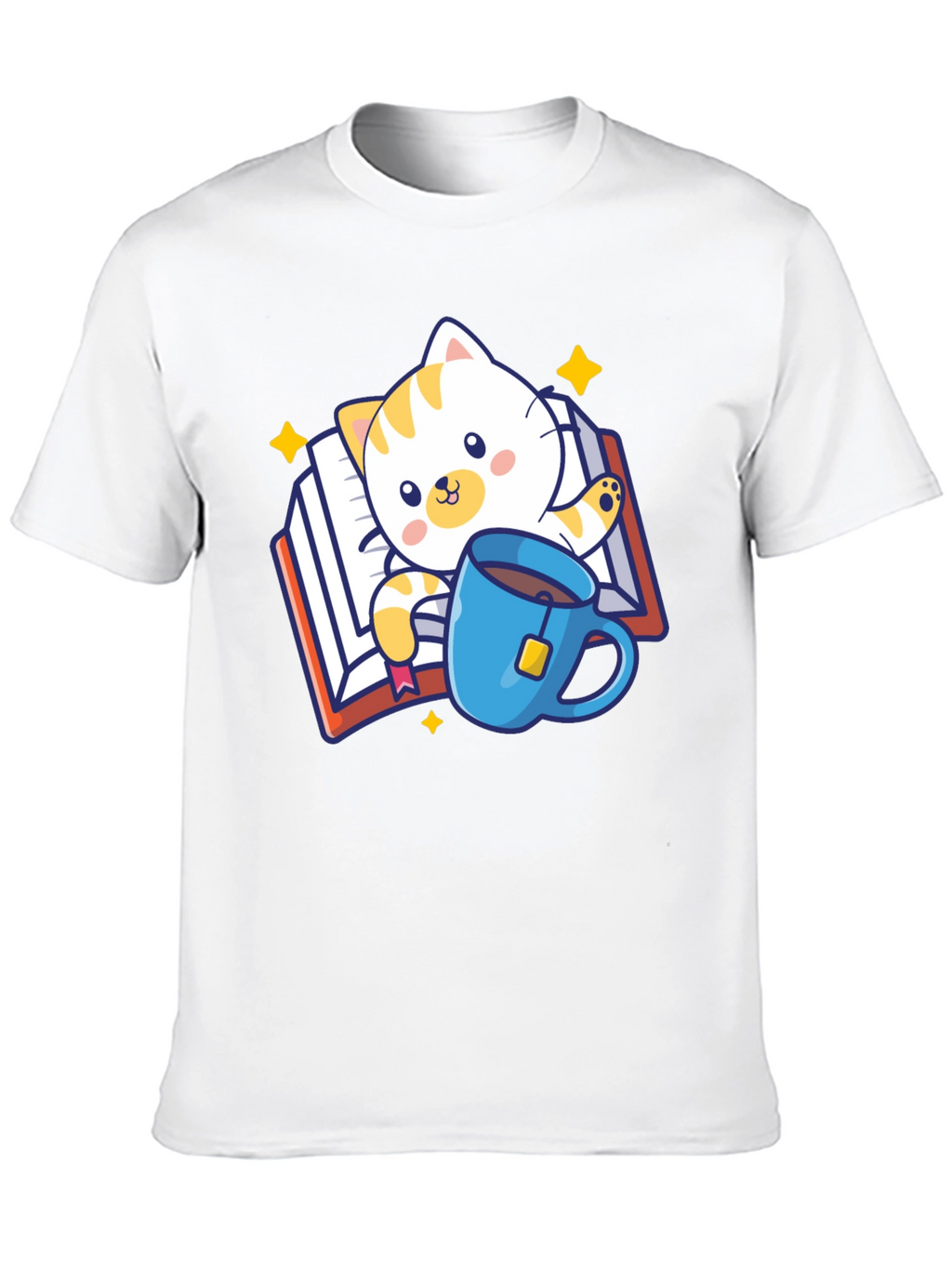 Cute Cat Reading Book T-Shirt