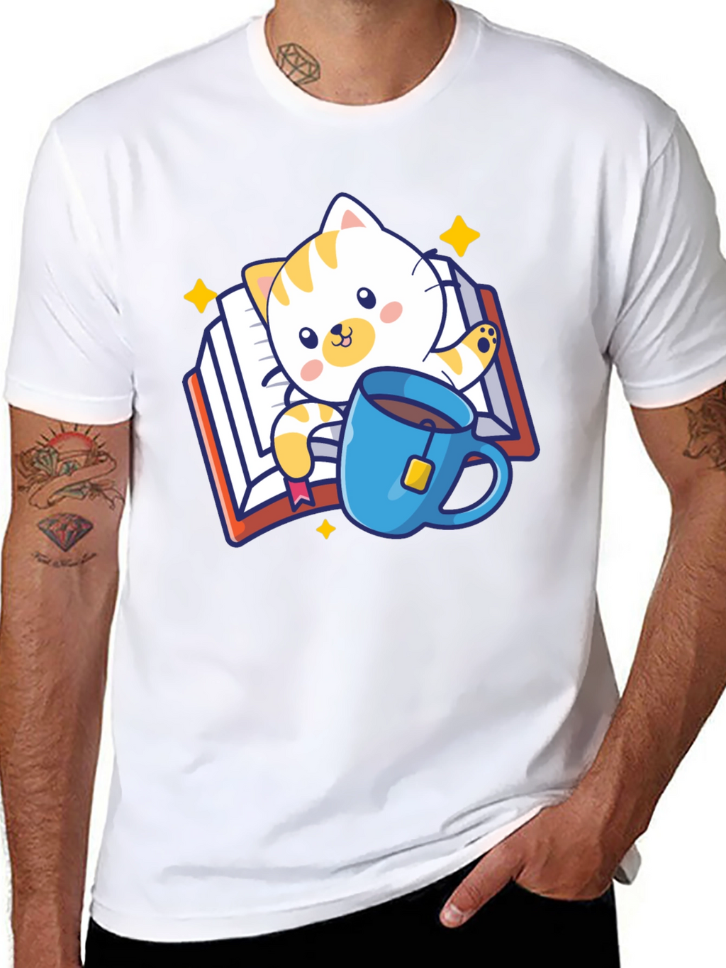 Cute Cat Reading Book T-Shirt