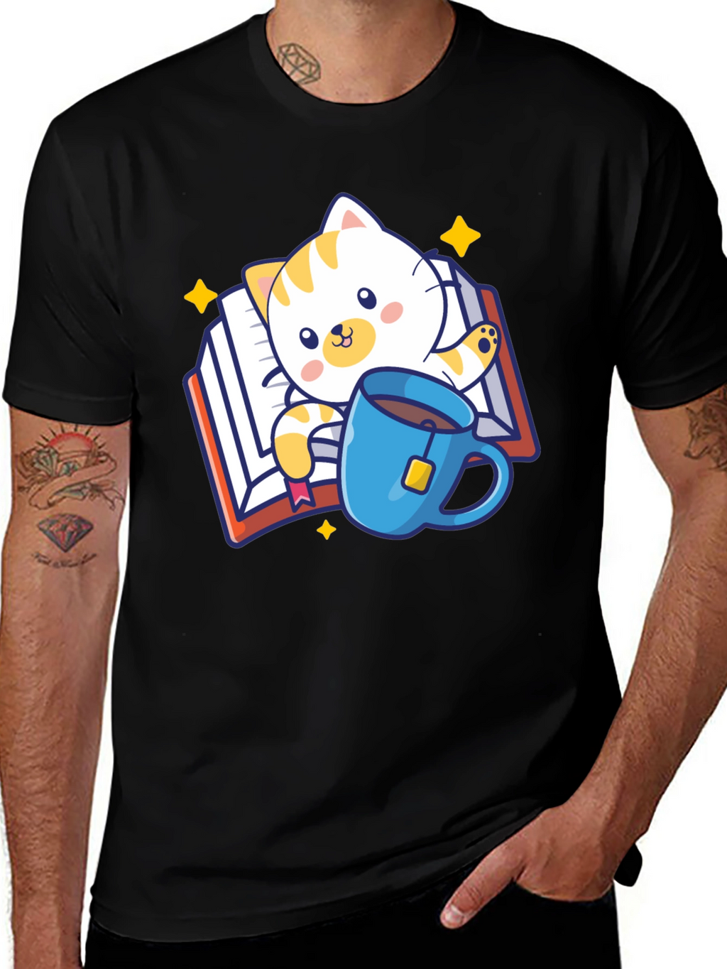 Cute Cat Reading Book T-Shirt